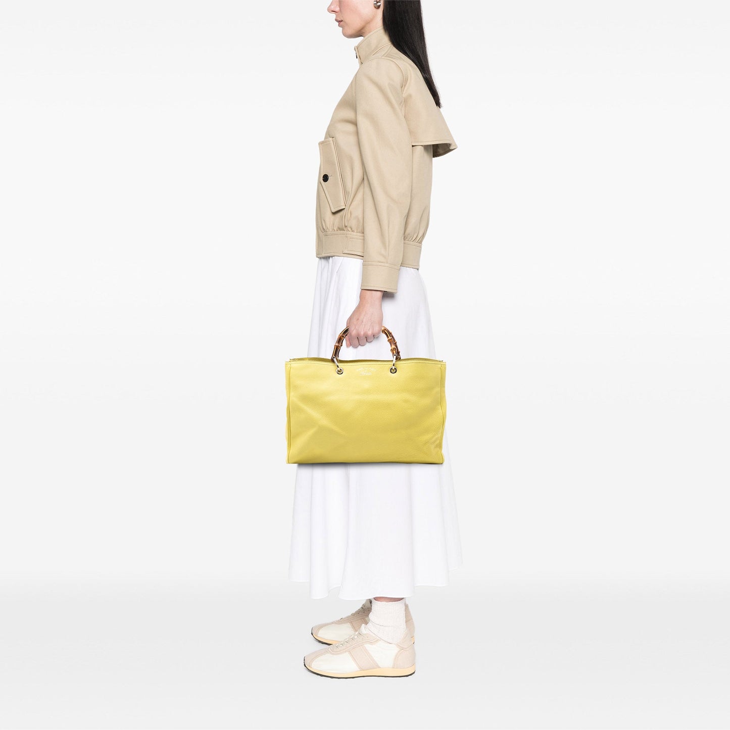 Gucci Large Calfskin Bamboo Shopper Satchel