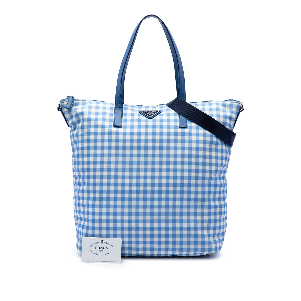 Prada Tessuto Stampato Satchel — Blue