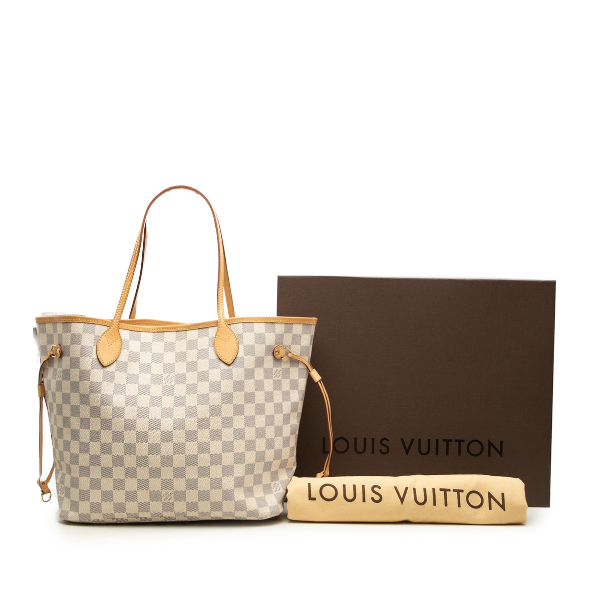 Louis Vuitton Damier Azur Neverfull MM — White
