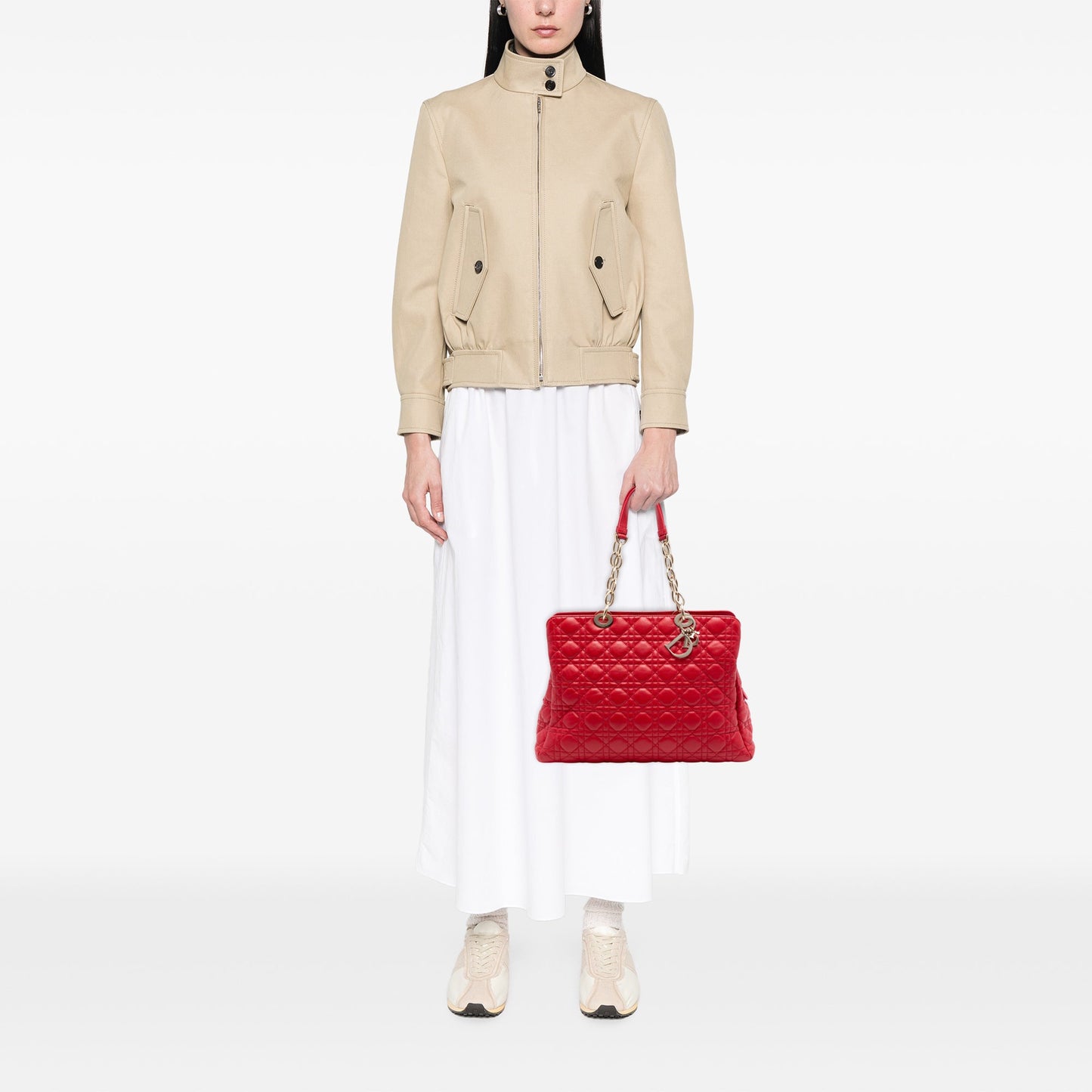 Dior Large Lambskin Cannage Soft Zipped Lady Dior Shopping Tote