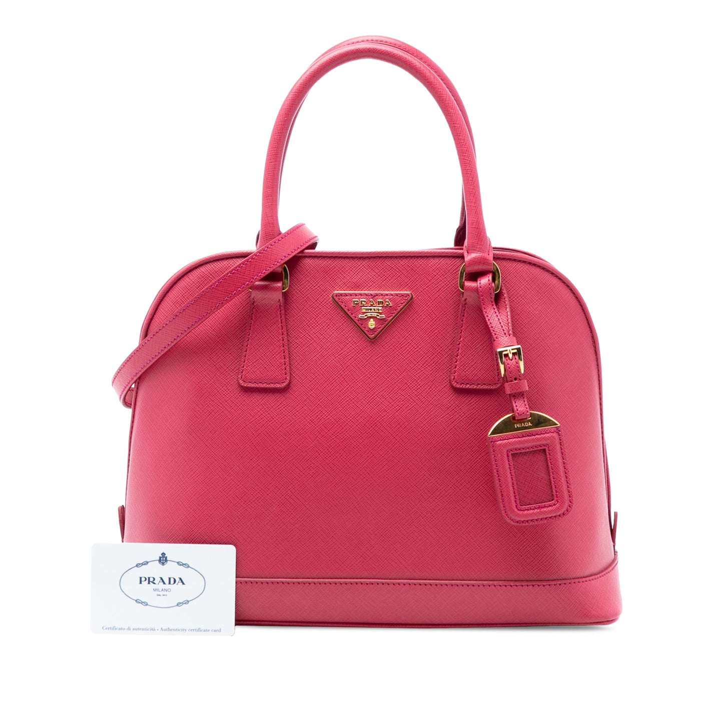 Prada Medium Saffiano Lux Open Promenade Satchel