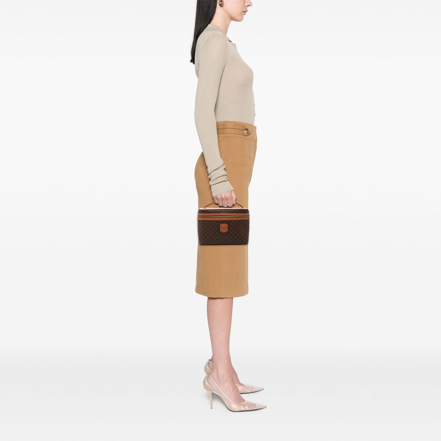 Celine Macadam Coated Canvas Vanity Bag