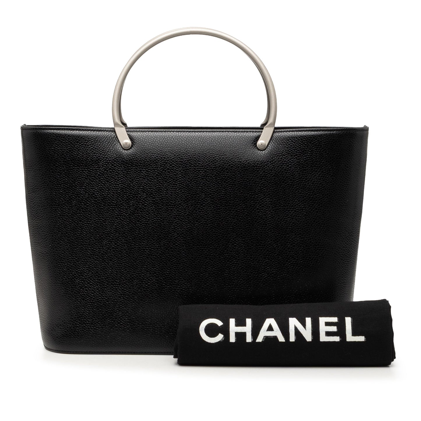 Chanel CC Caviar Metal Top Handle Tote