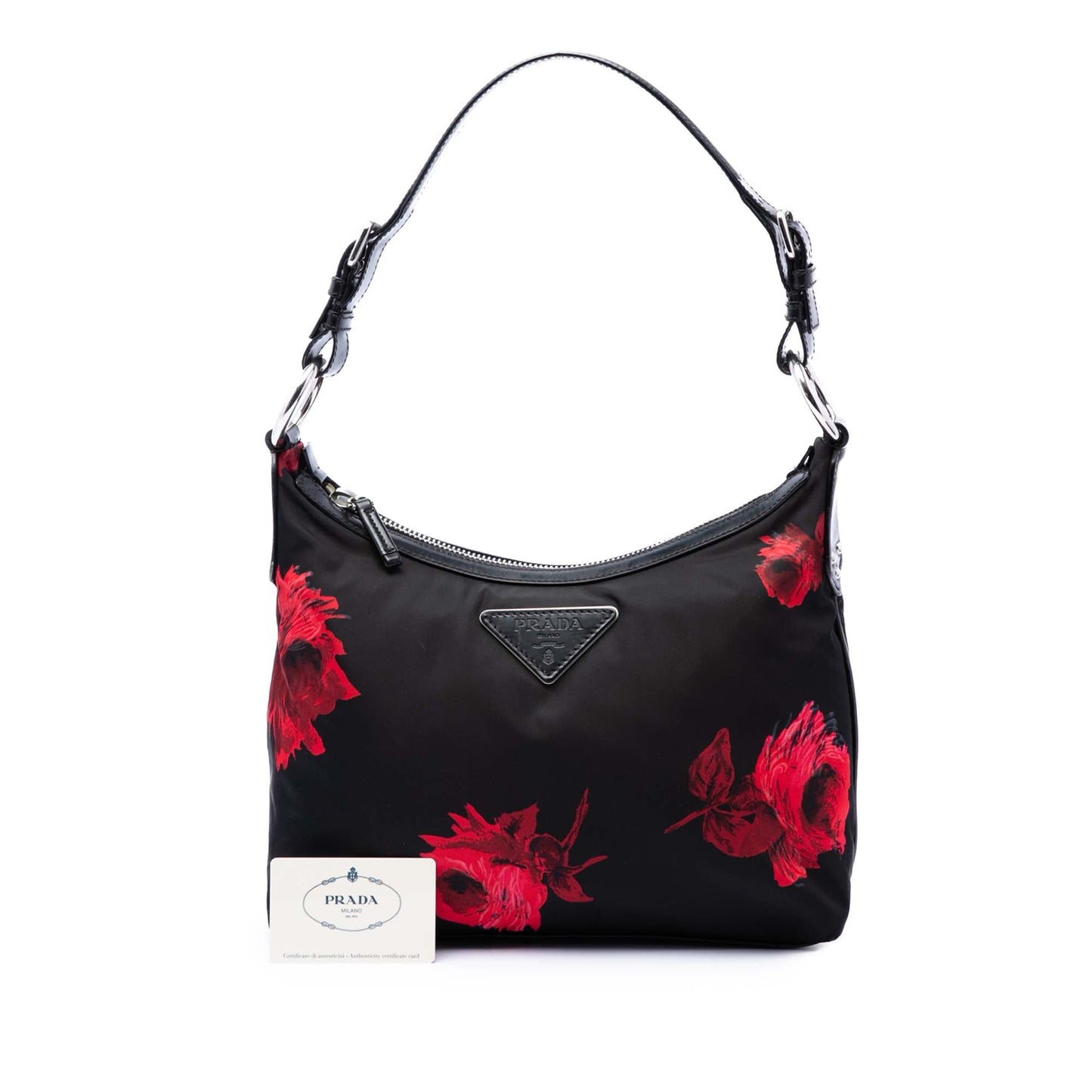 Prada Tessuto Stampato Rose Shoulder Bag