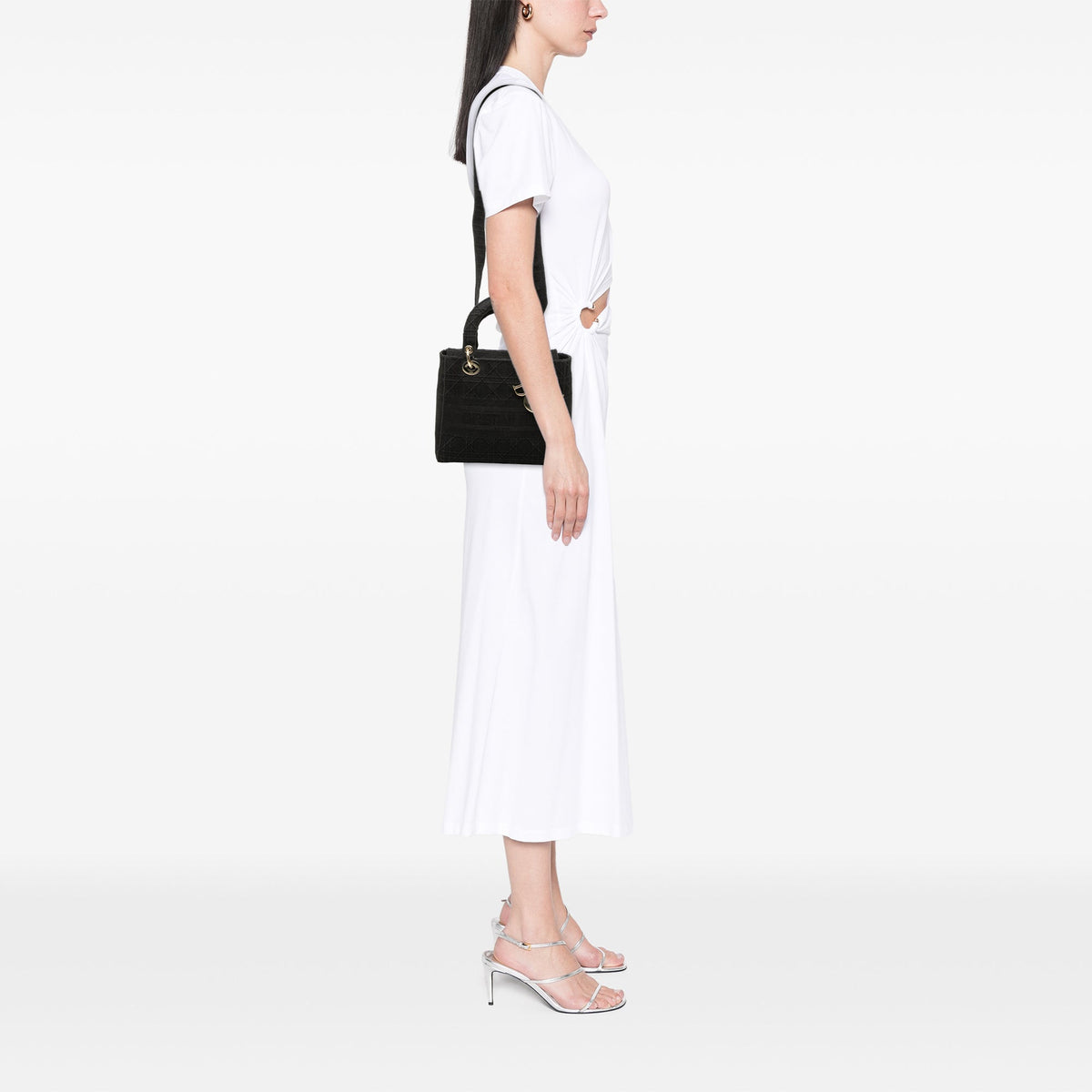 Dior Medium Embroidered Canvas Cannage Lady D Lite