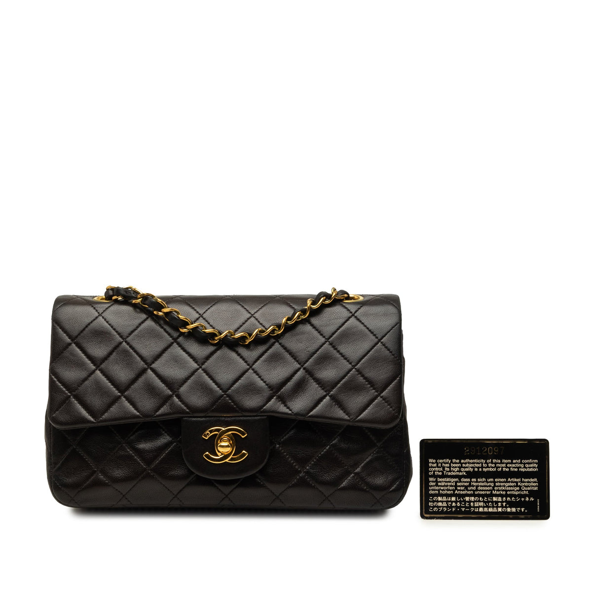 Chanel Medium Classic Lambskin Double Flap — Black