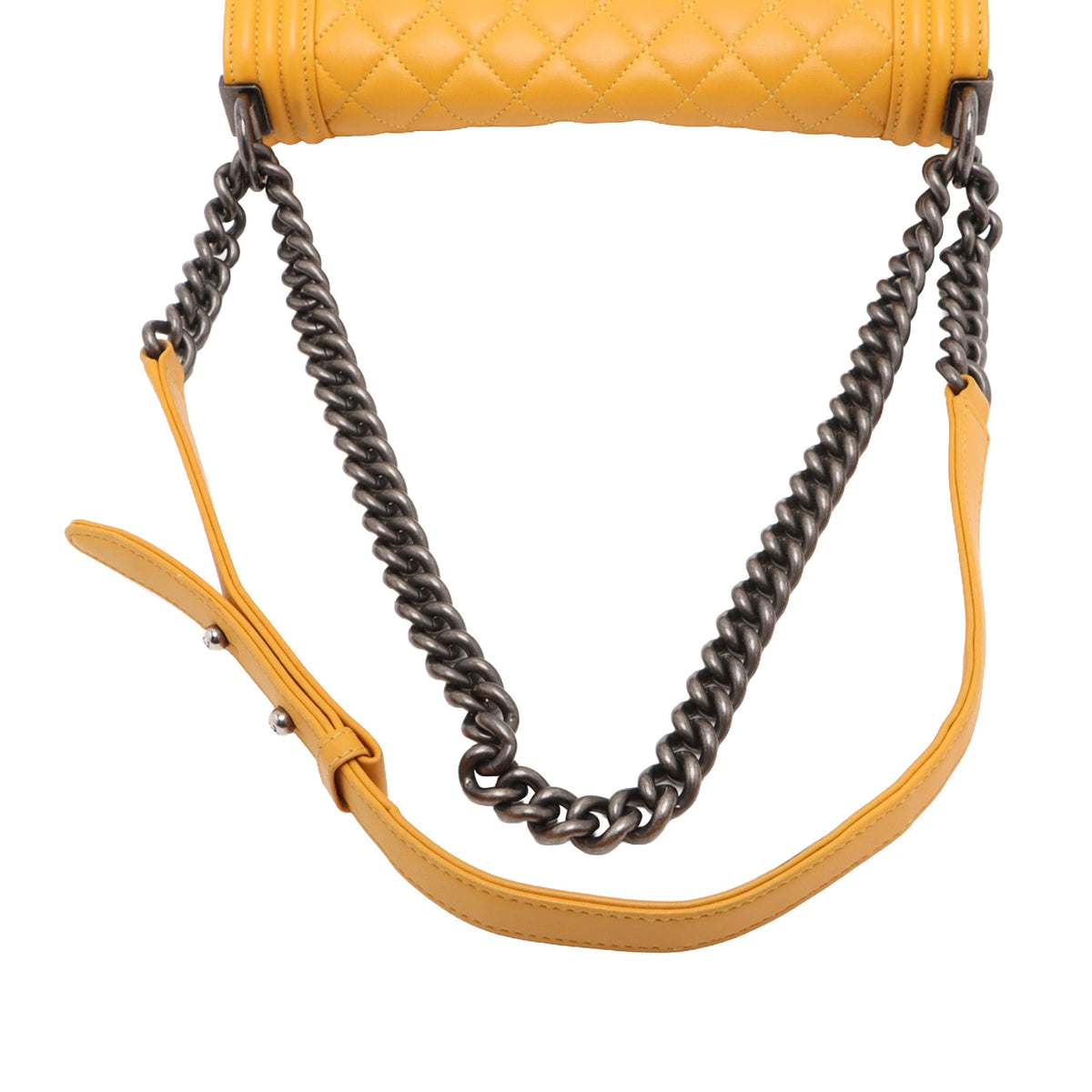 Chanel Old Medium Quilted Lambskin Boy Flap — Yellow