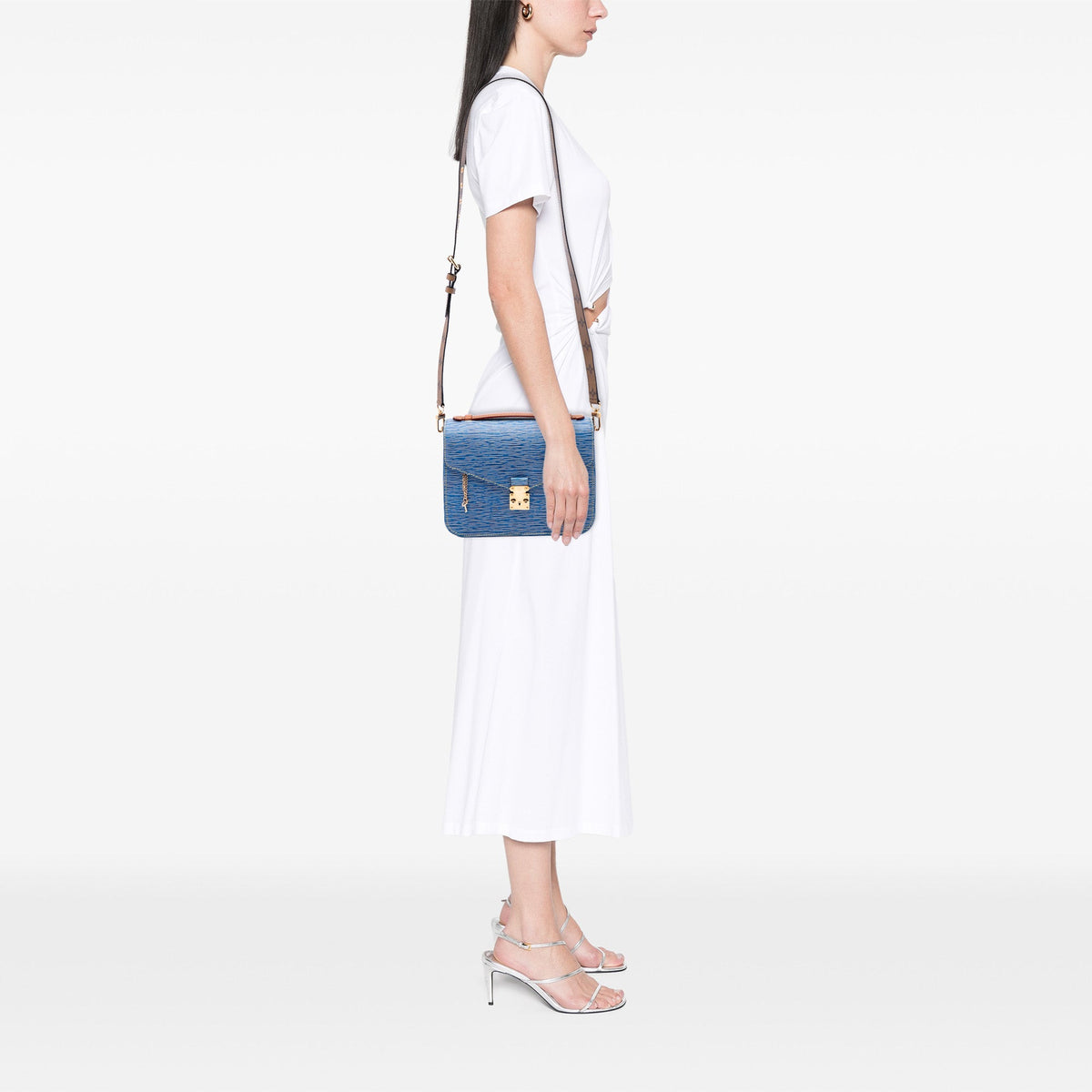 Louis Vuitton Epi Denim and Reverse Monogram Pochette Metis — Blue