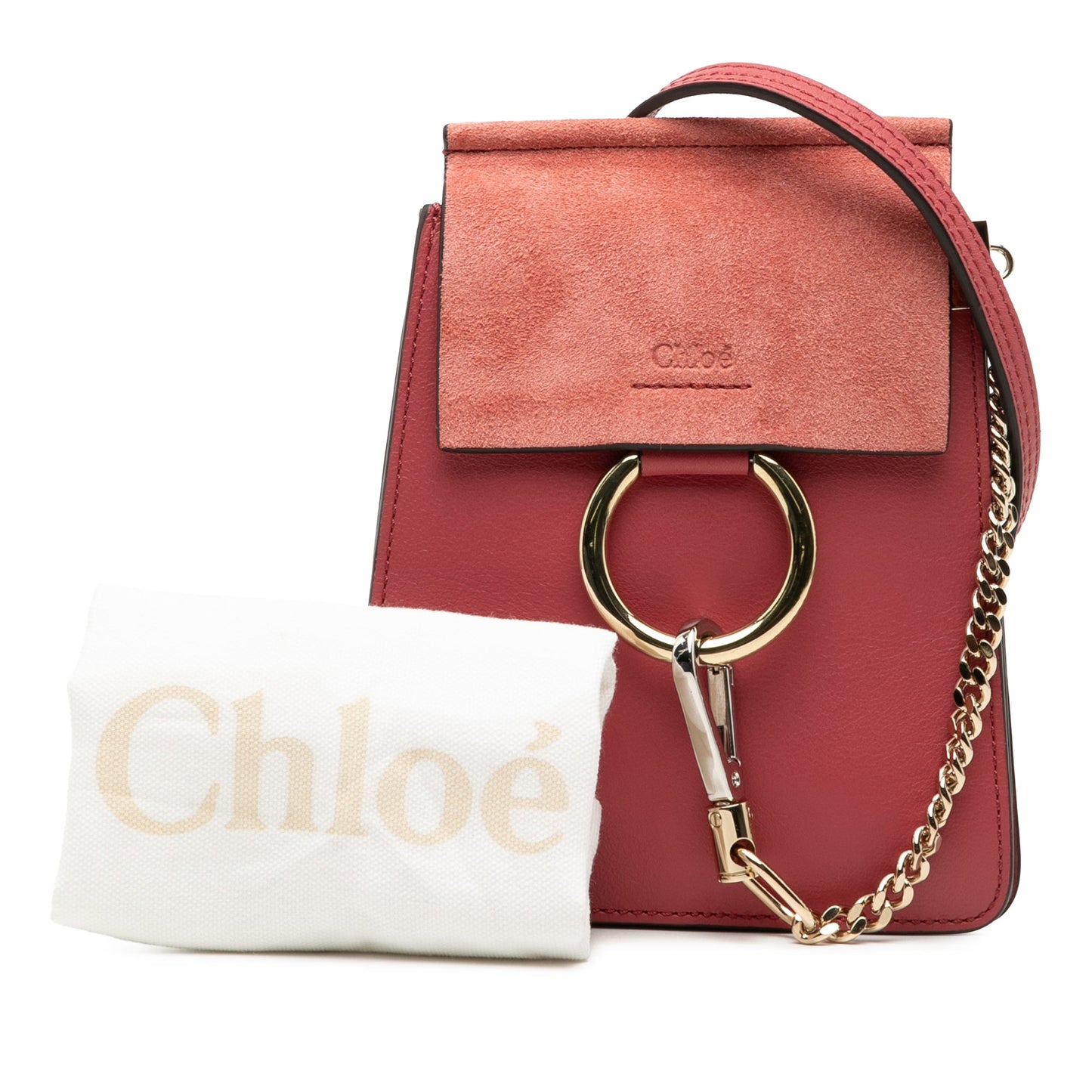 Chloé Mini Calfskin and Suede Faye Bracelet Bag