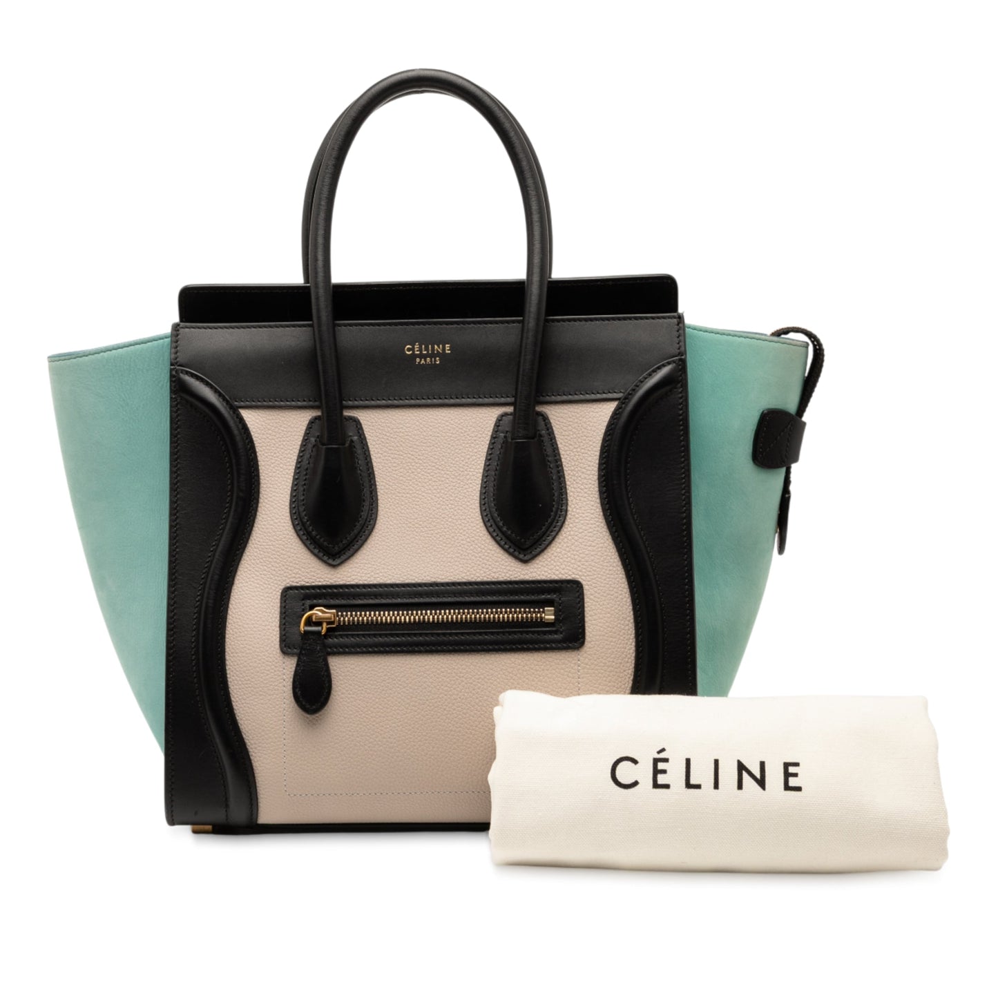 Celine Micro Tricolor Leather Luggage Tote