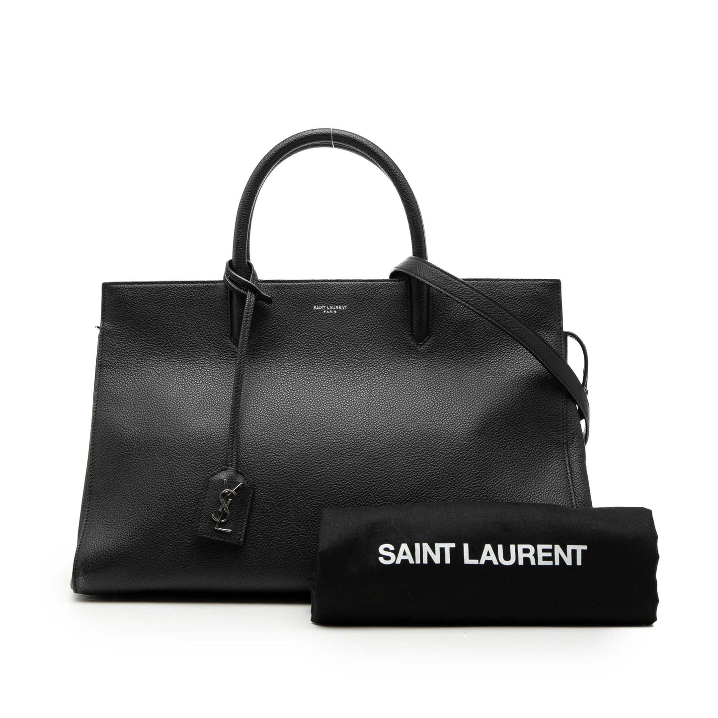 Medium Grained Calfskin Cabas Rive Gauche Satchel