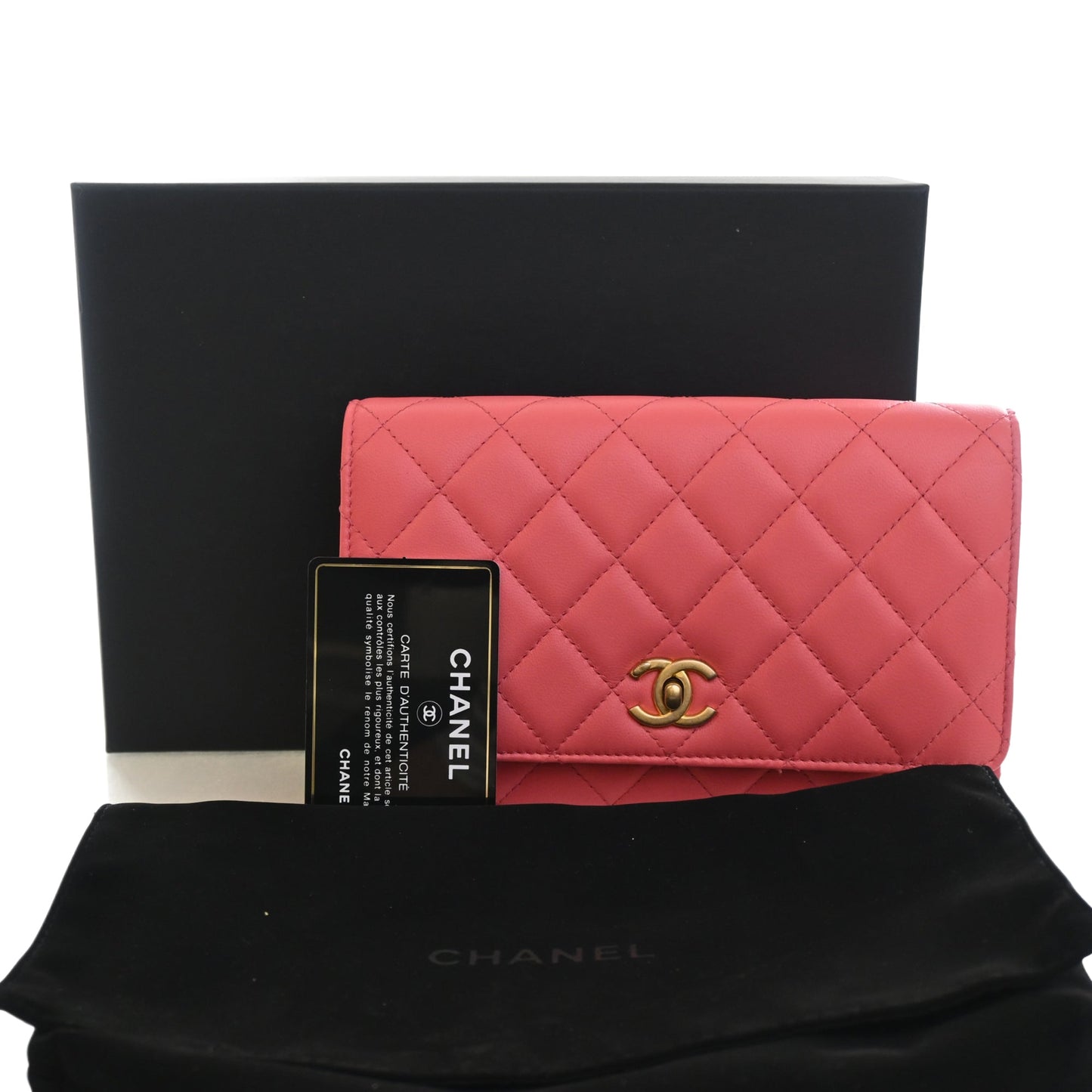 Chanel CC Quilted Lambskin Pearl Crush Wallet On Chain