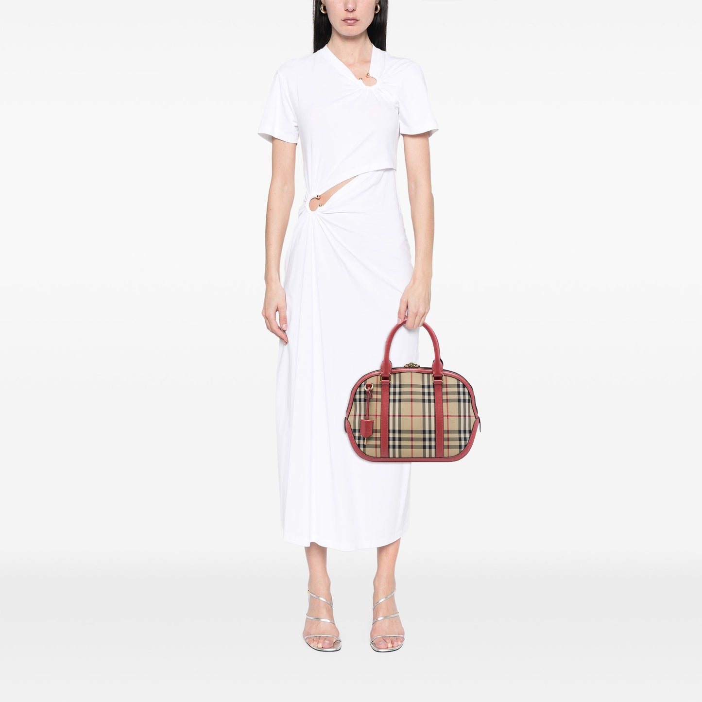 Burberry Small Haymarket Check Nylon Orchard Bowling Bag