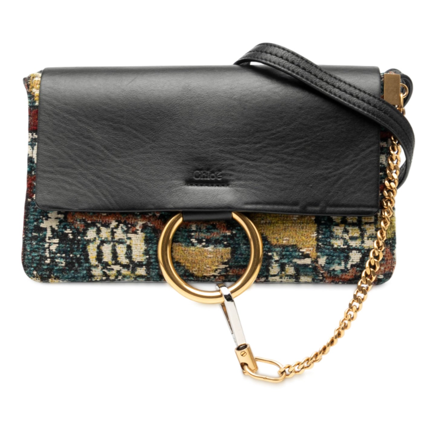 Chloé Small Calfskin and Tapestry Faye Crossbody