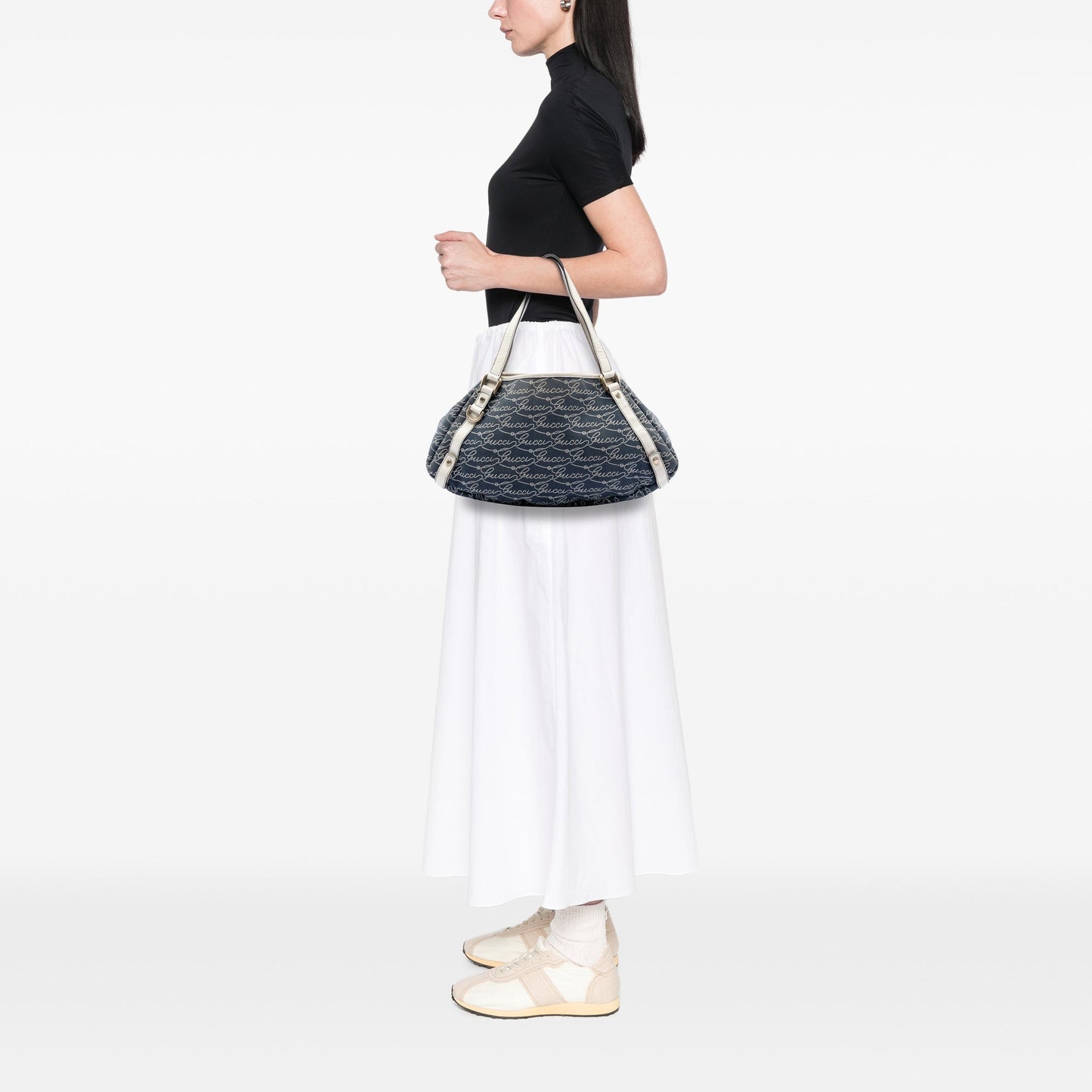 Gucci 85th Anniversary Canvas Logo Abbey D Ring Tote