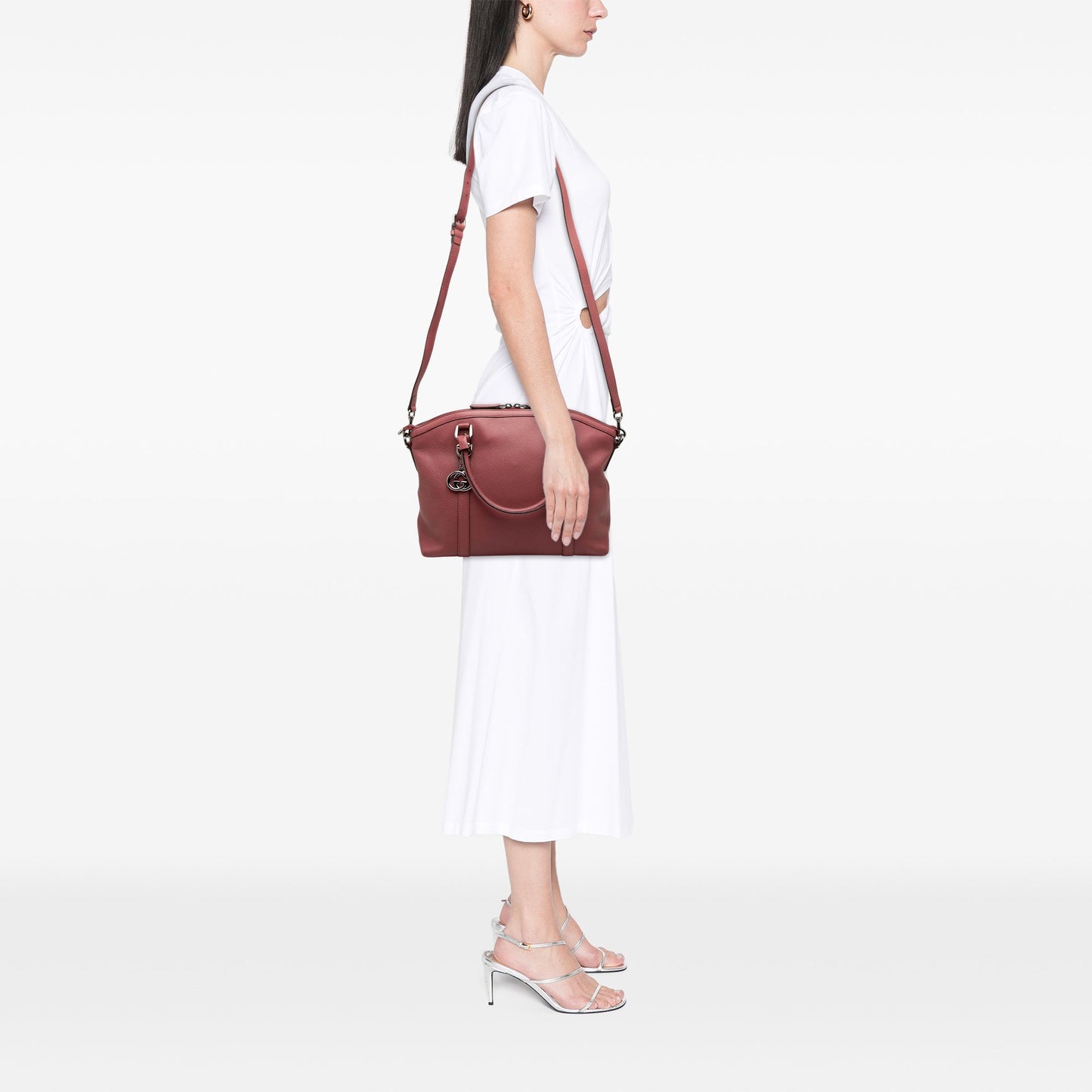 Gucci Medium Calfskin GG Charm Dome Satchel