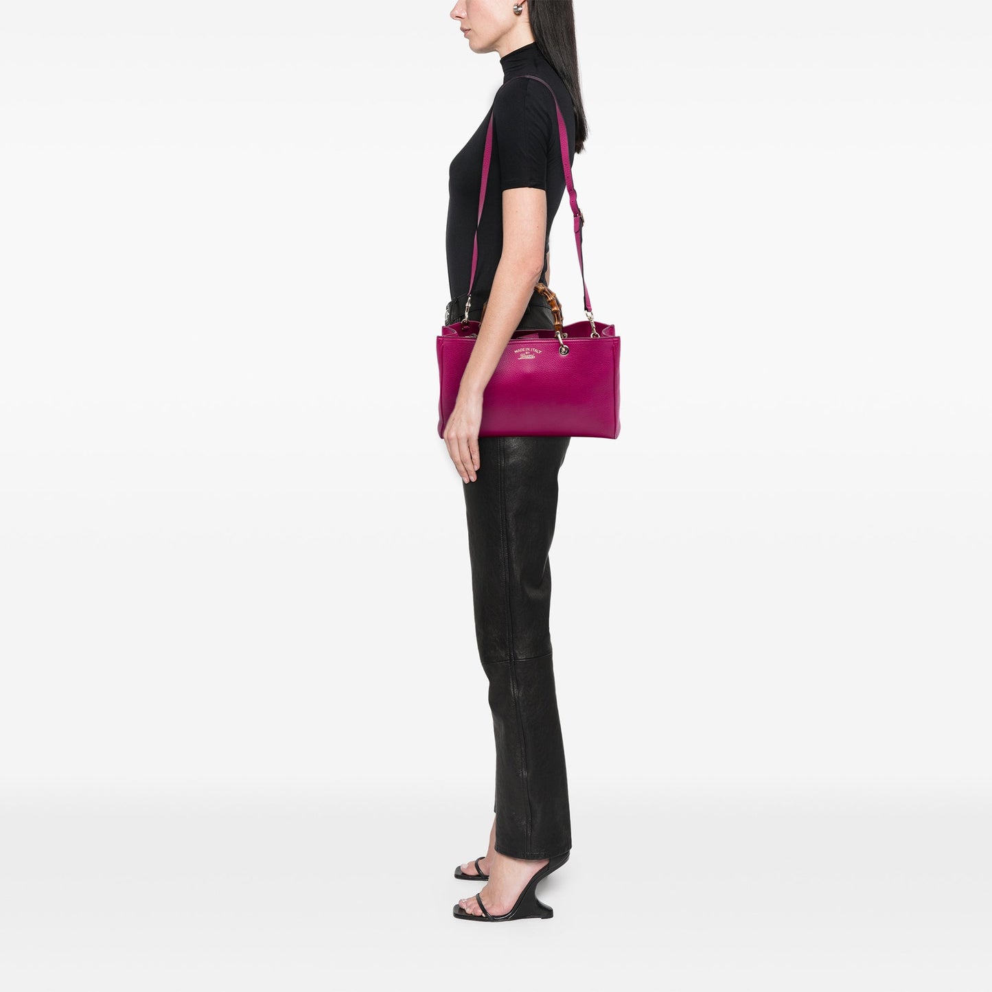Gucci Medium Calfskin Bamboo Shopper Satchel
