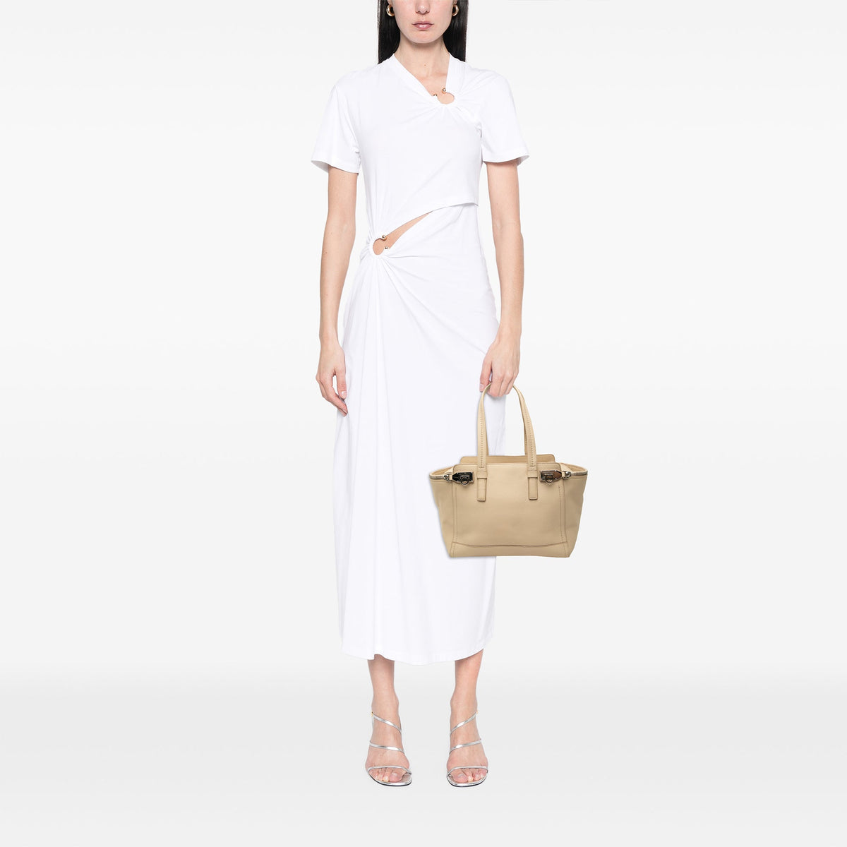 Ferragamo Medium Leather Gancini Verve Tote