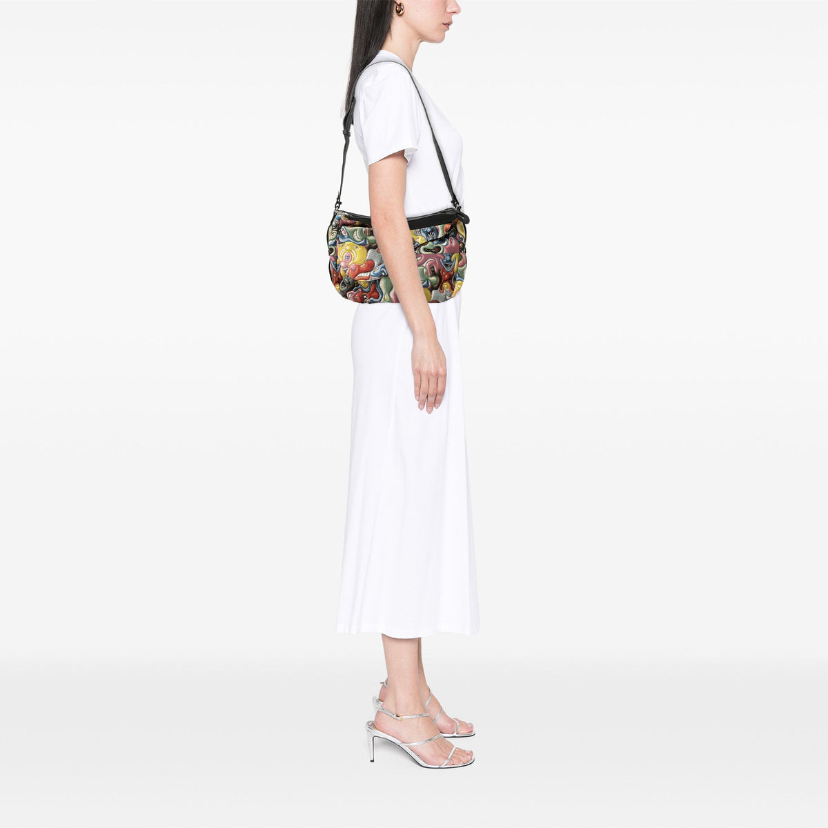 Dior Kenny Scharf Printed Canvas Soft Saddle Satchel