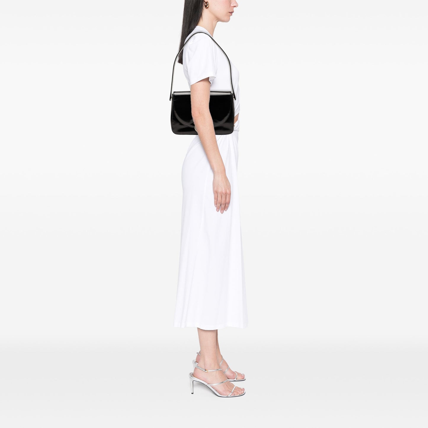Prada Spazzolato Leather Flap Shoulder Bag