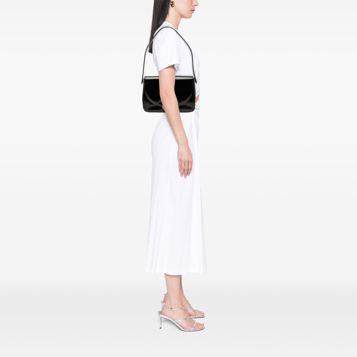 Prada Spazzolato Leather Flap Shoulder Bag