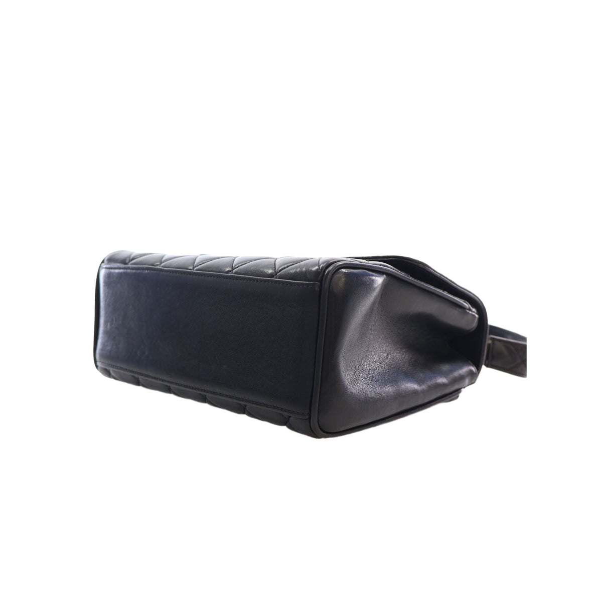 Chanel Mini Quilted Lambskin Kelly Top Handle Bag — Black