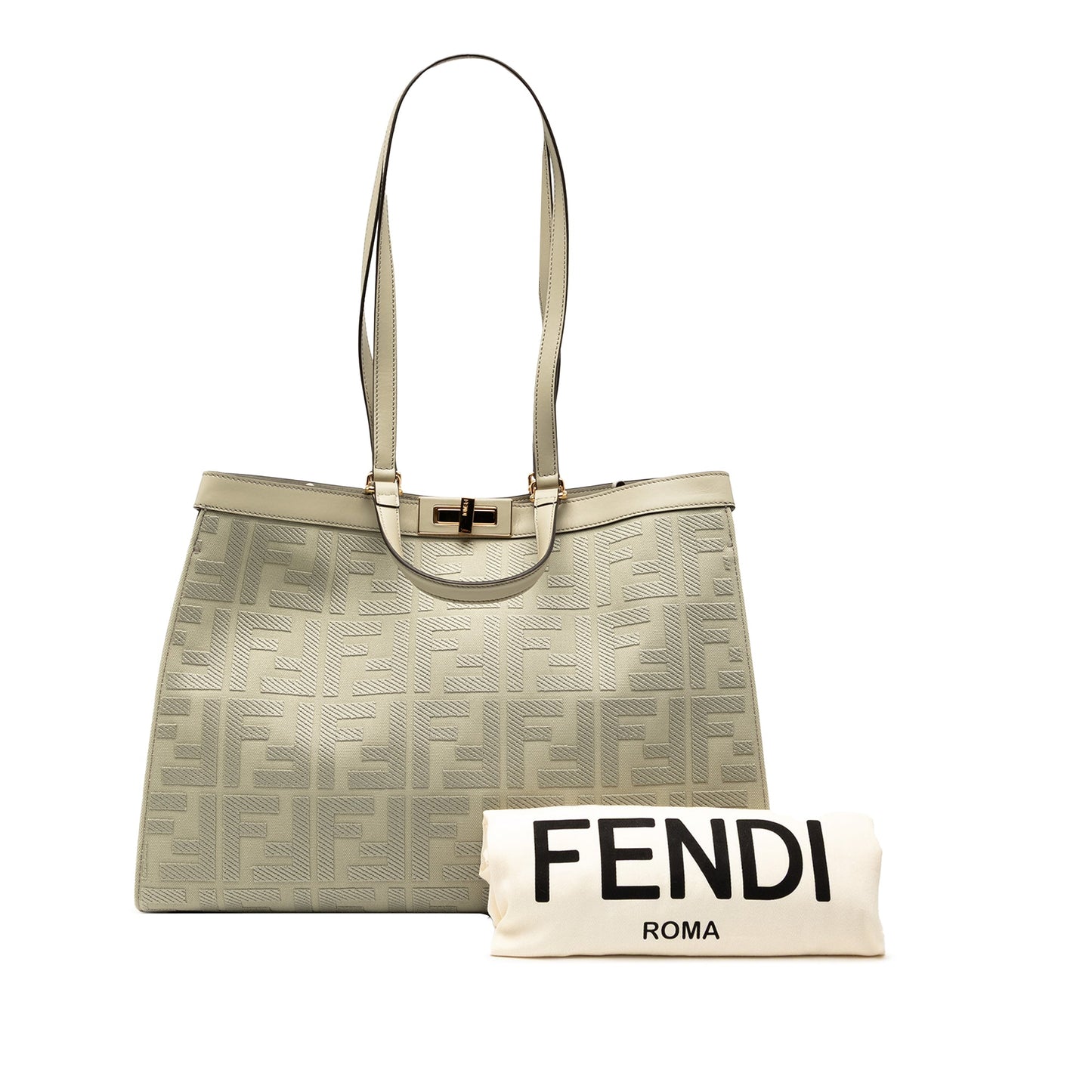 Fendi Zucca Embroidered Canvas Peekaboo X Tote