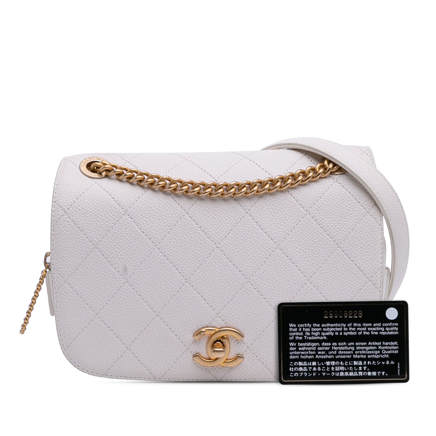 Chanel CC Quilted Caviar Turnlock Full Flap