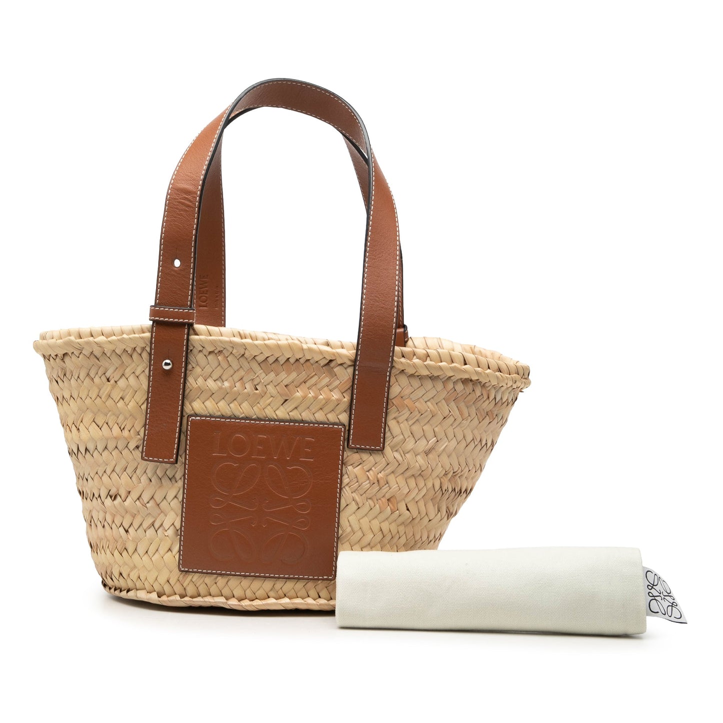 LOEWE Small Raffia Anagram Basket Tote