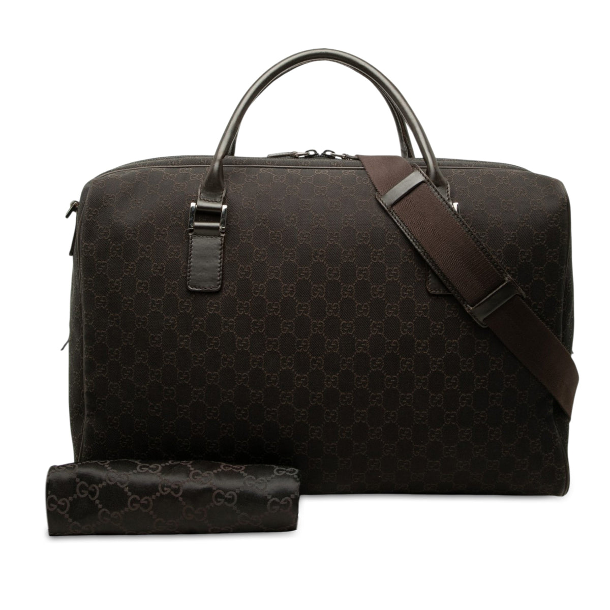 Gucci GG Denim Travel Bag — Brown