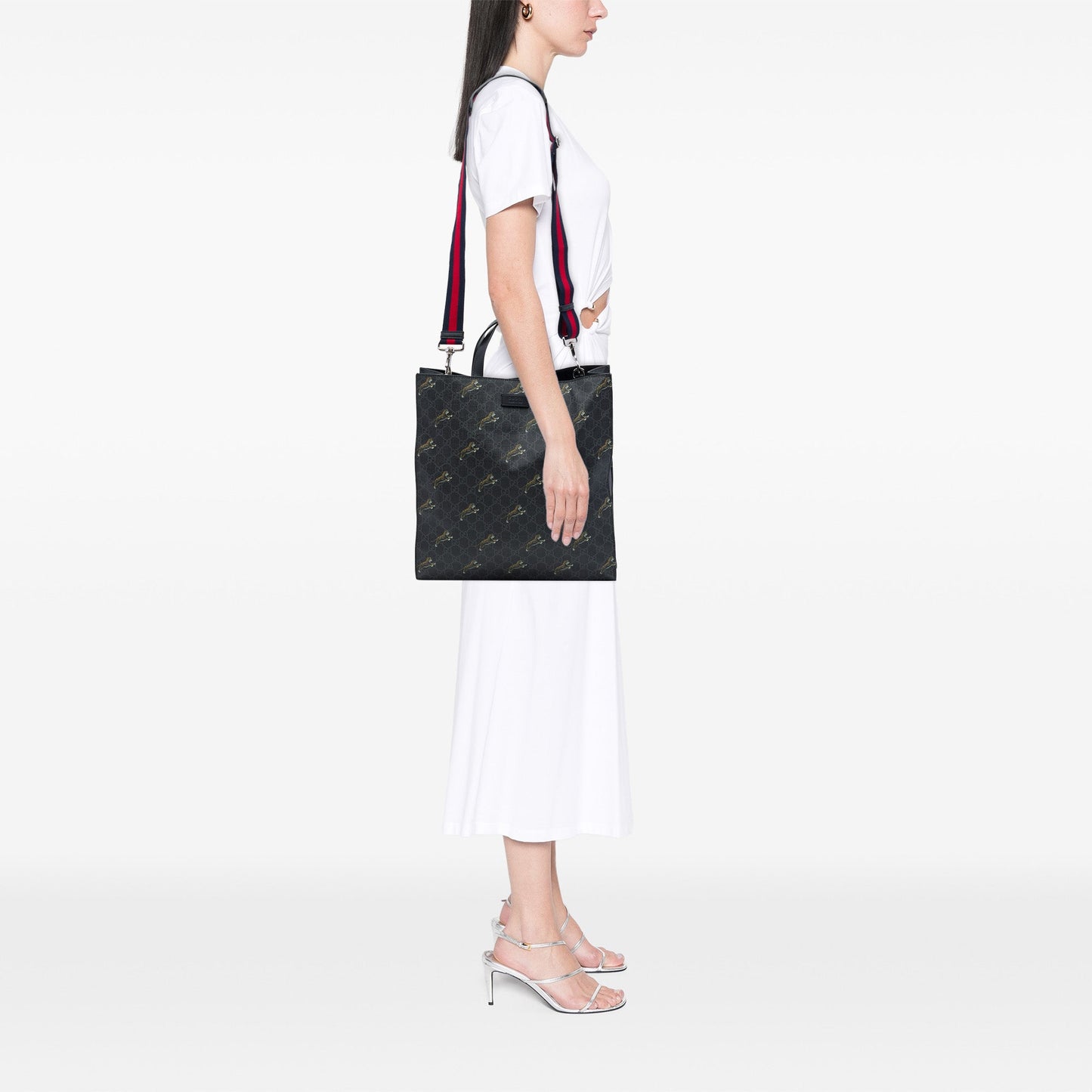 Gucci GG Supreme Web Tiger Convertible Soft Tote