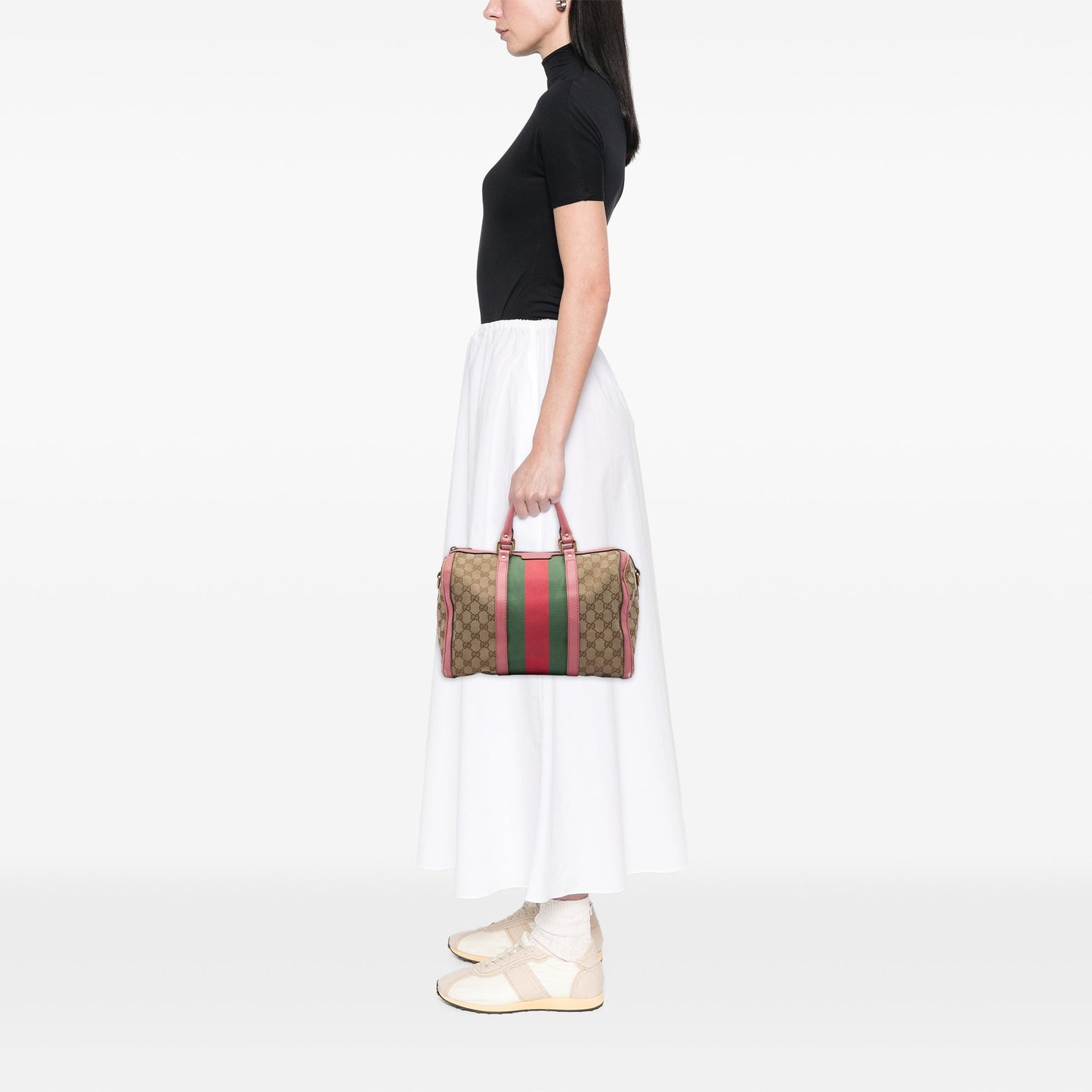 Gucci Medium GG Canvas Web Joy Boston Bag