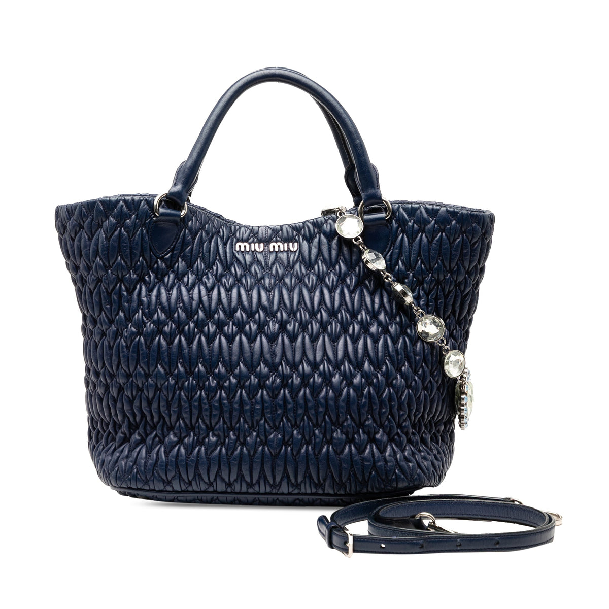 Miu Miu Matelasse Nappa Crystal Satchel