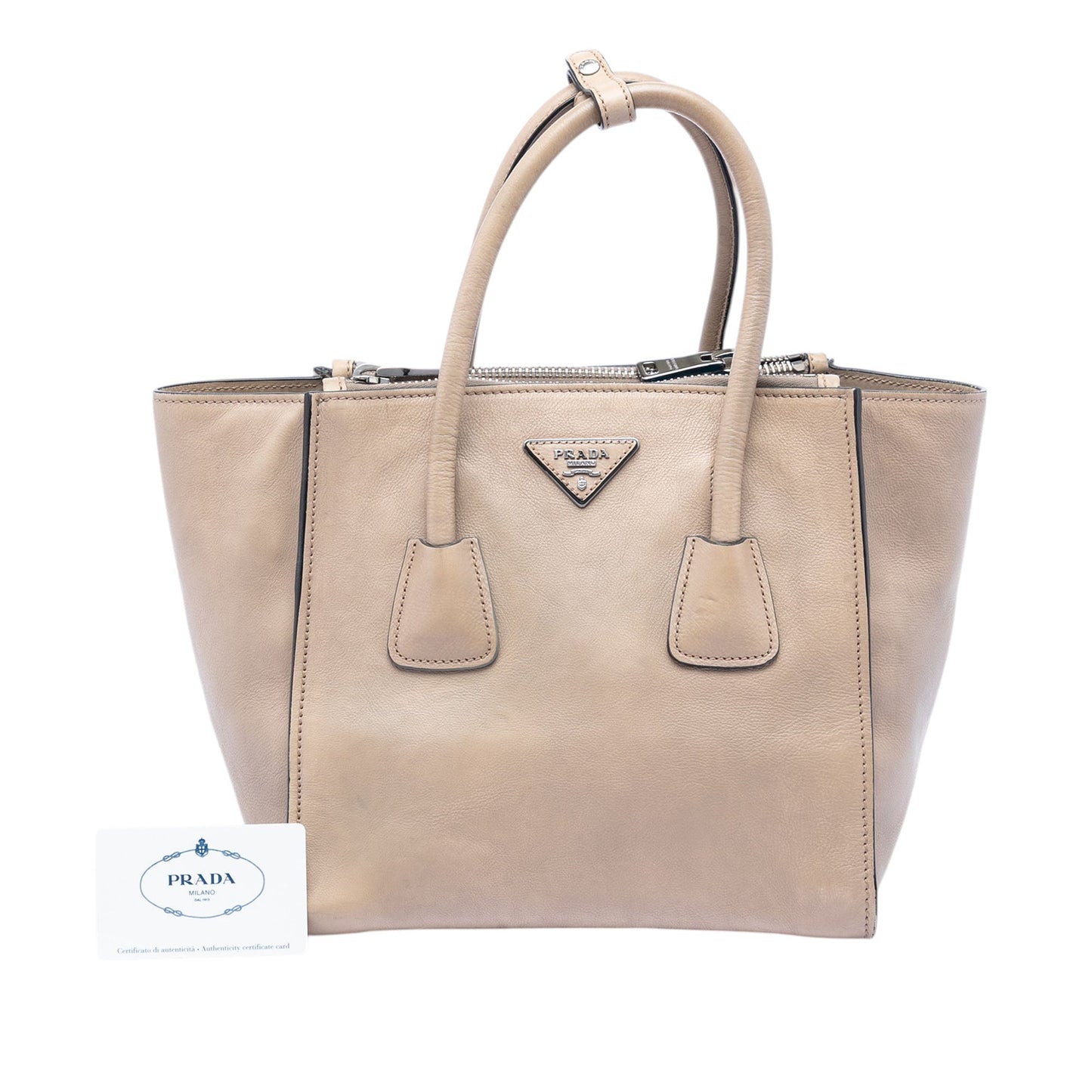 Prada Small Glace Calf Twin Pocket Satchel