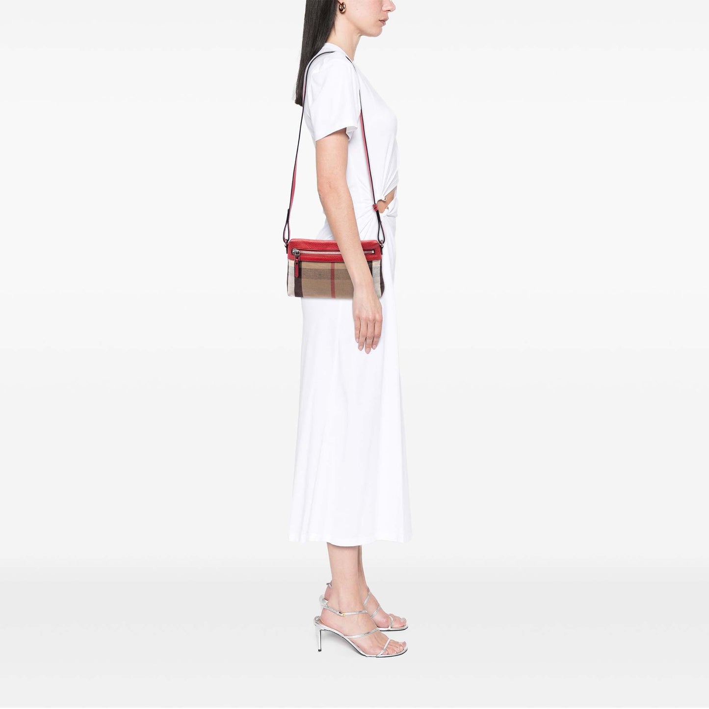 Burberry Small Mega Check Canvas Farley Crossbody