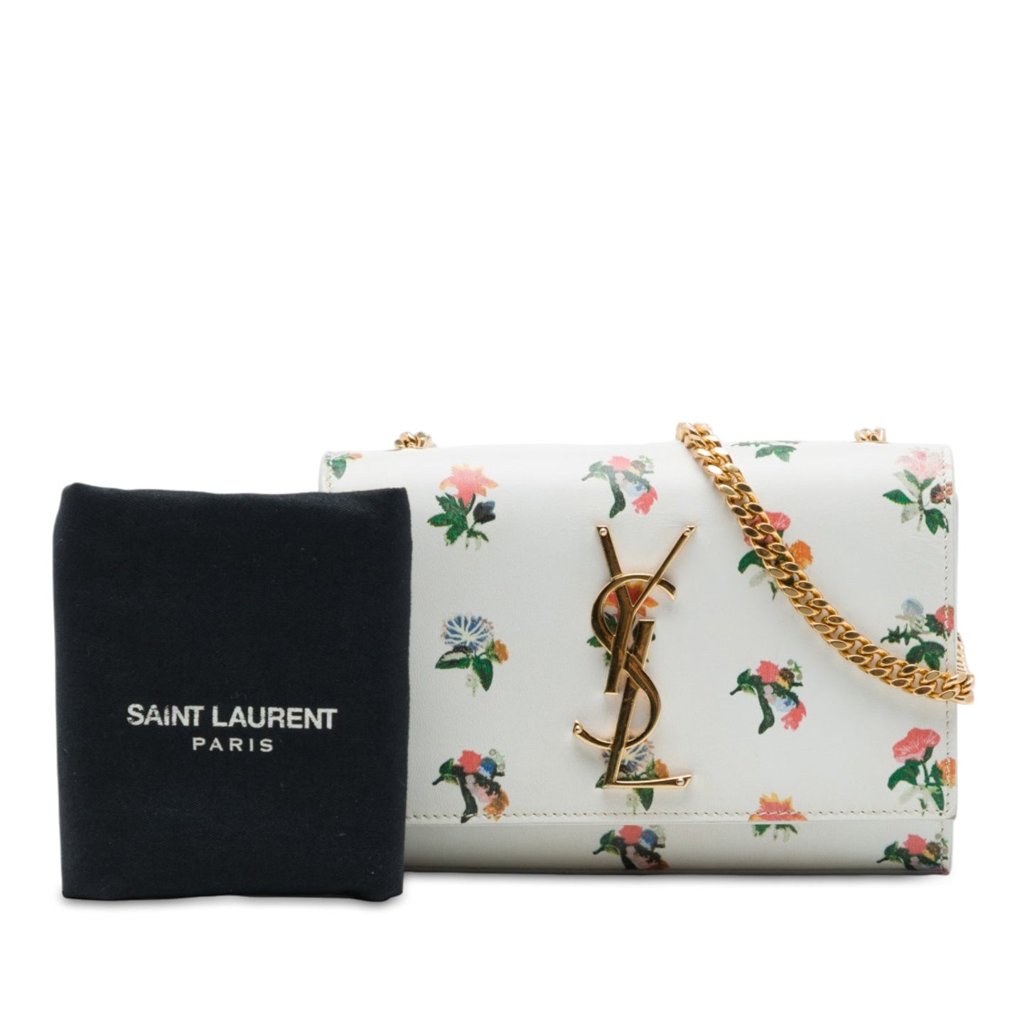 Saint Laurent Mini Smooth Calfskin Prairie Flower Printed Monogram Kate Crossbody