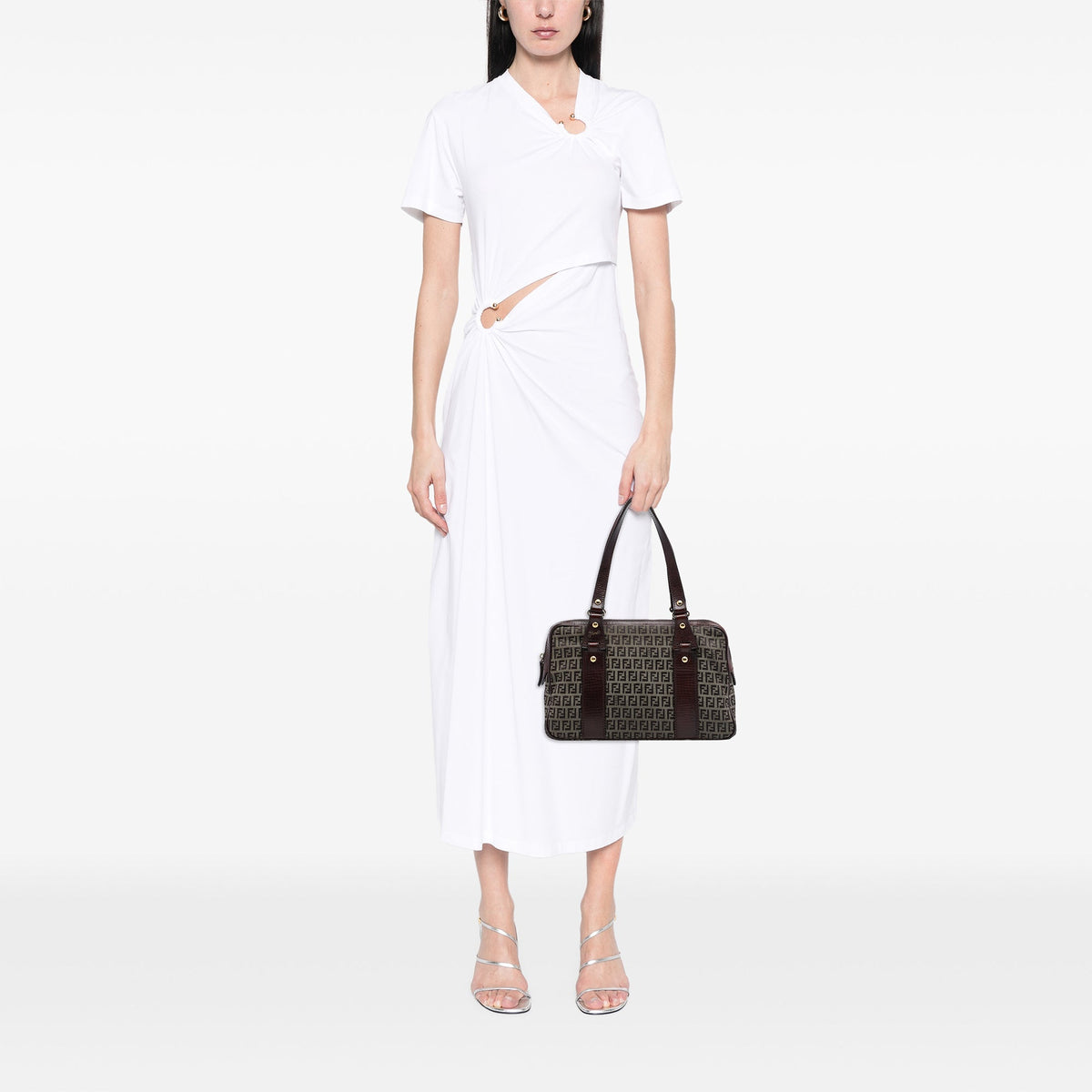 Fendi Zucchino Canvas Shoulder Bag