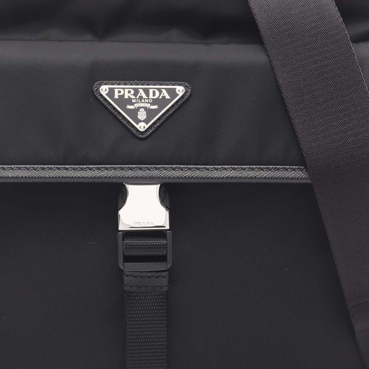 Prada Saffiano Trimmed Re Nylon Crossbody Bag