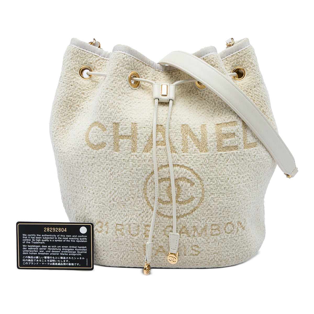 Chanel Small Tweed Deauville Drawstring Bucket Bag