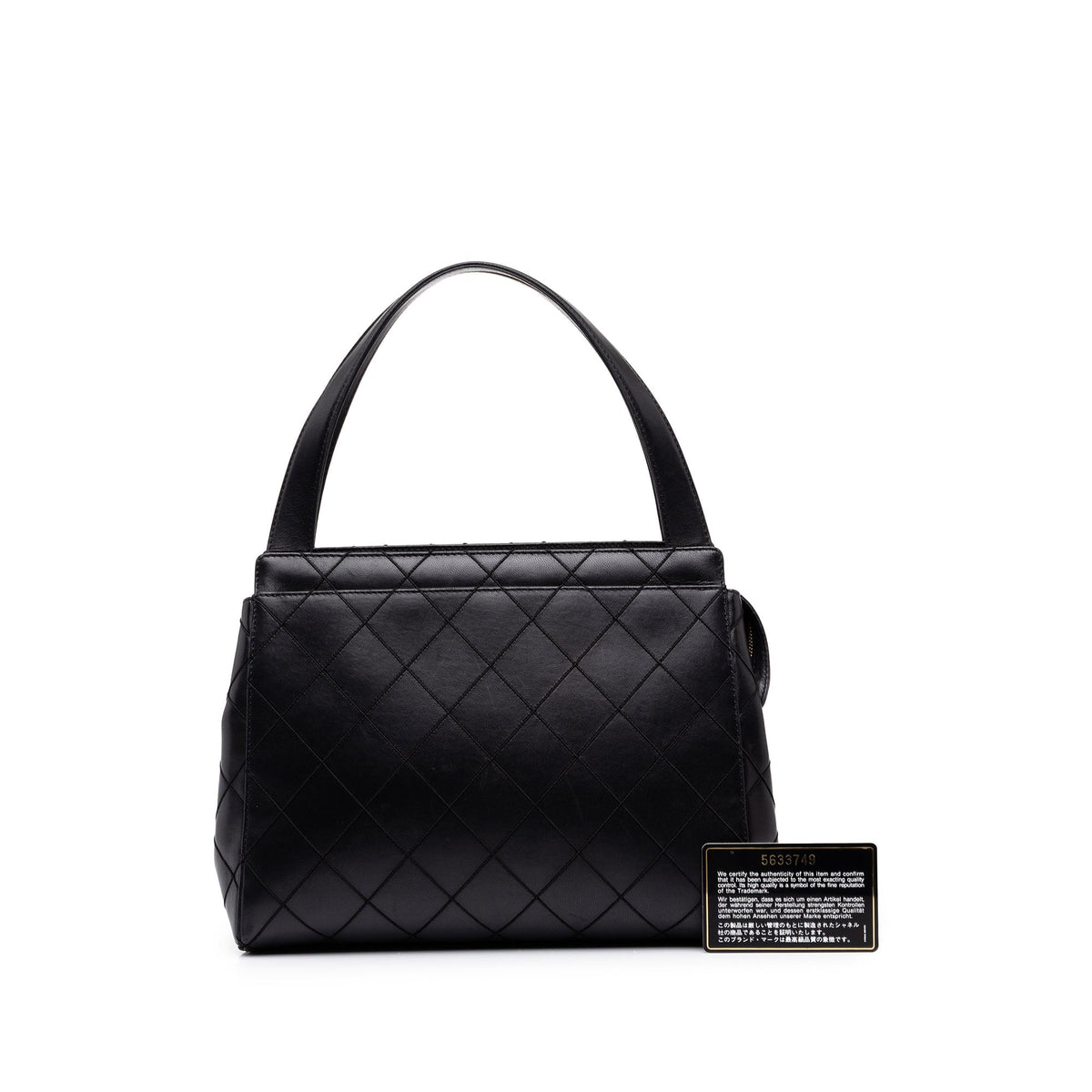 Chanel CC Stitched Lambskin Handbag — Black