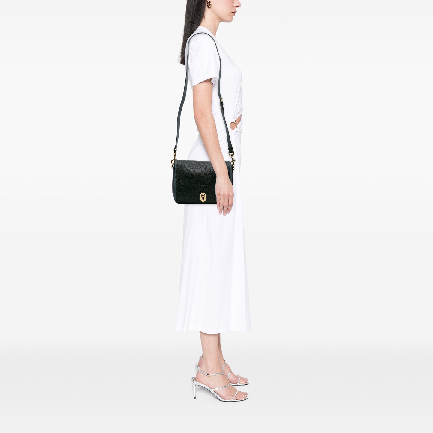 LOEWE Pebbled Calfskin Anagram Ines Flap Crossbody