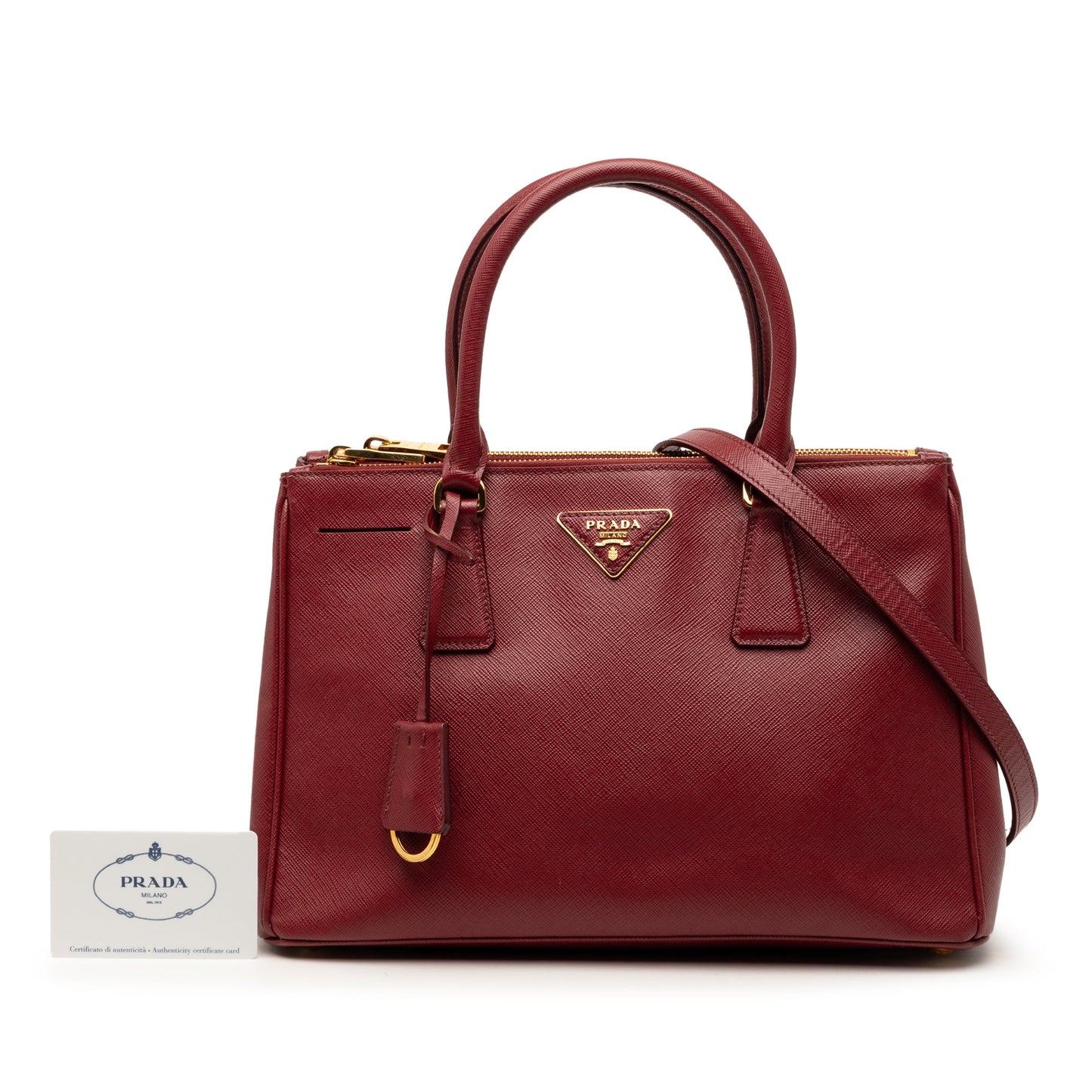 Prada Small Saffiano Lux Galleria Double Zip Satchel