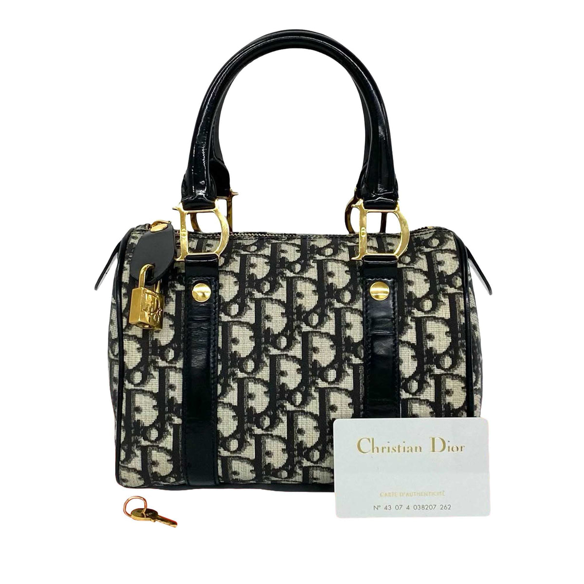 Dior Mini Diorissimo Trotter Canvas Boston Bag