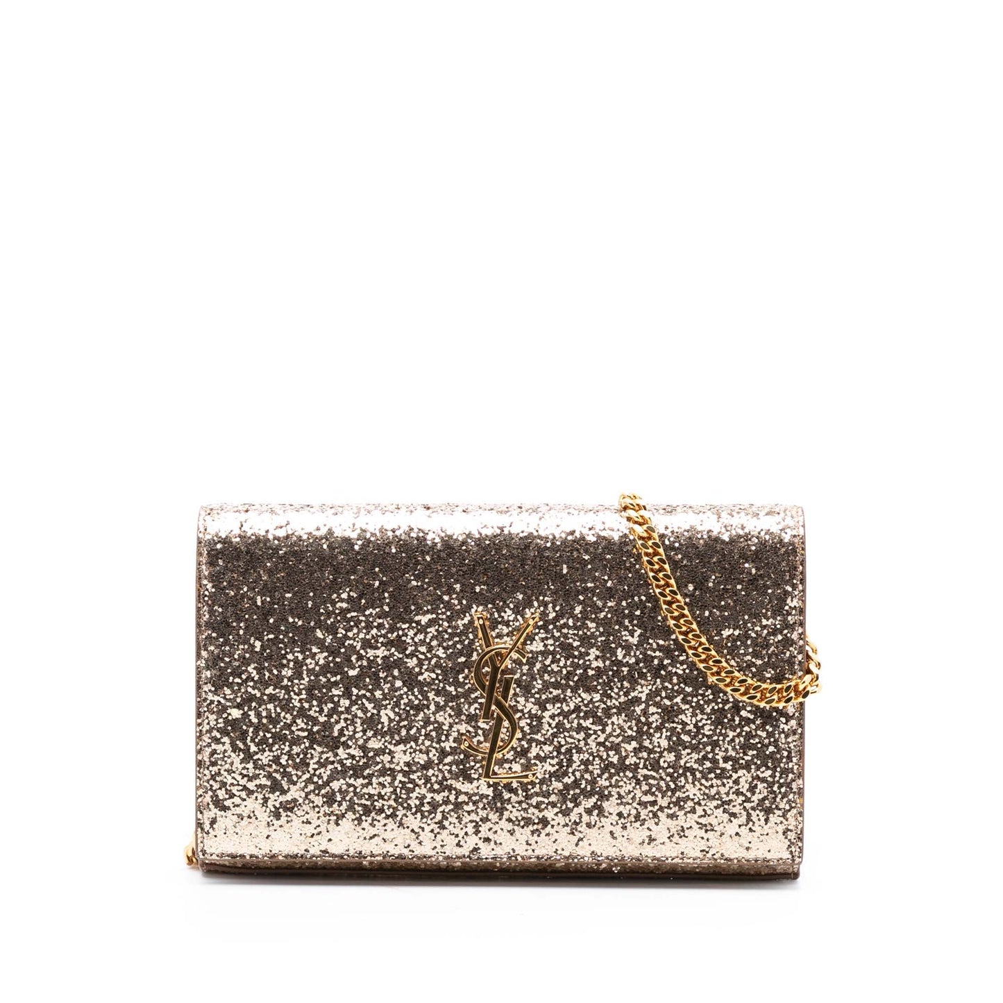 Saint Laurent Glitter Monogram Kate Wallet on Chain