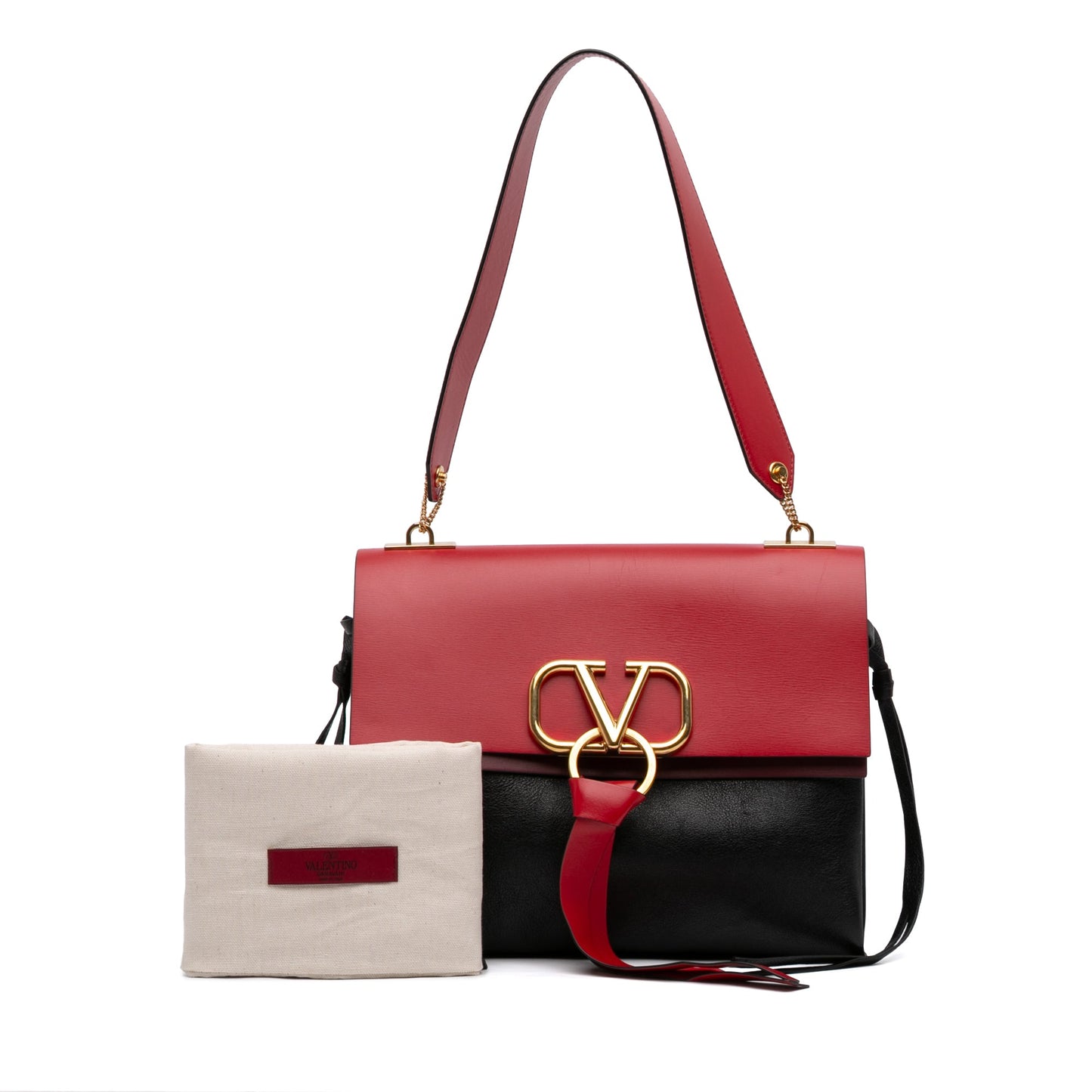 Medium Colorblock Calfskin Vring Shoulder Bag