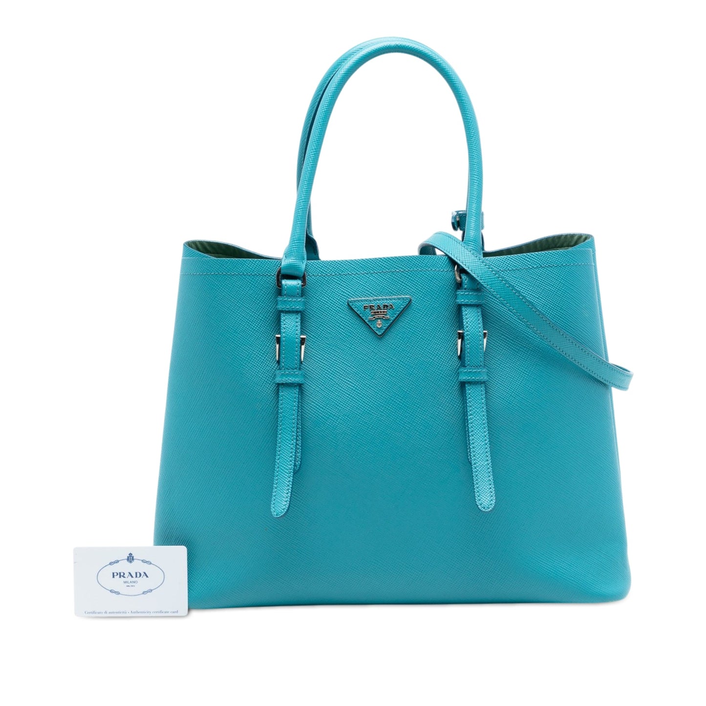 Prada Medium Saffiano Cuir Double Handle Satchel