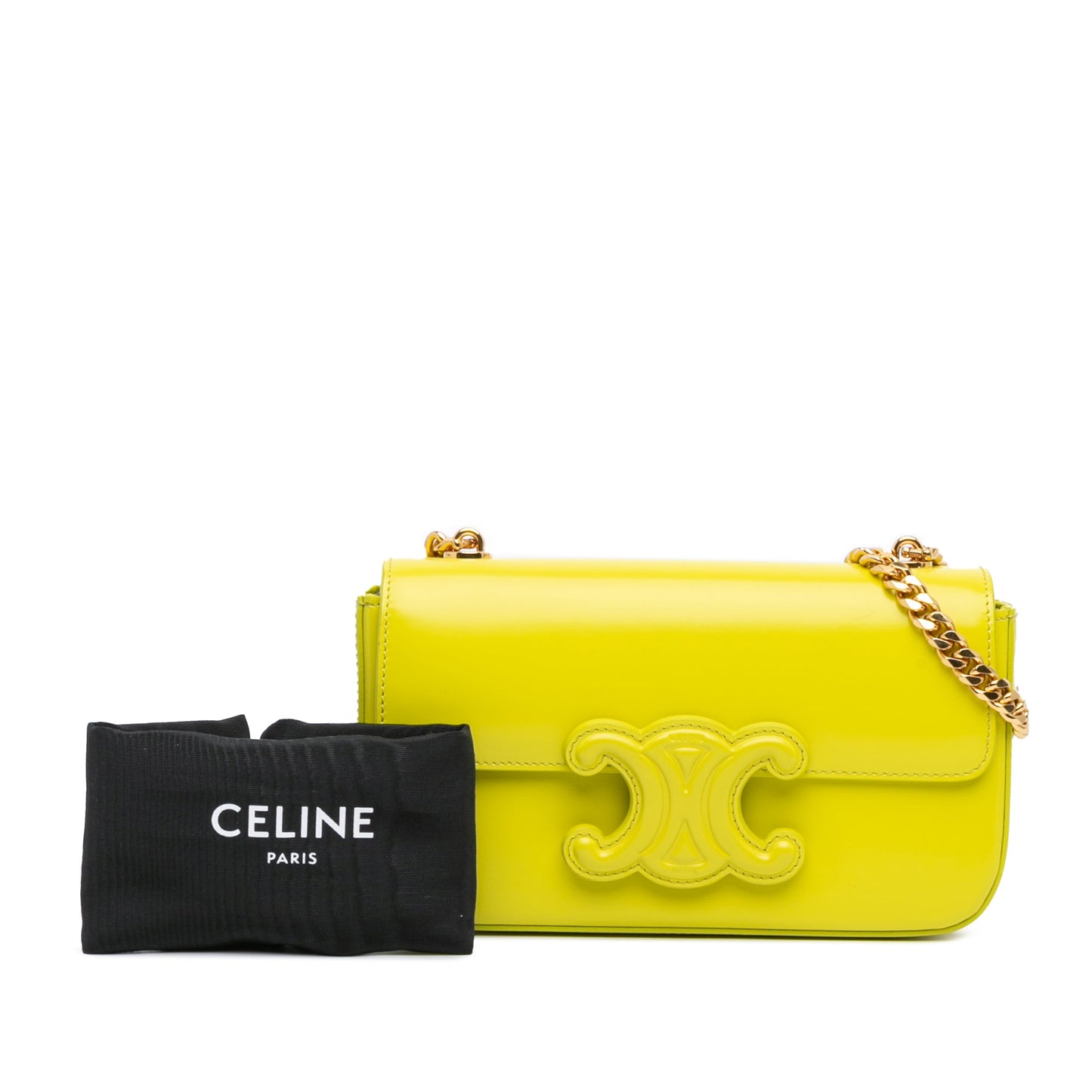 Celine Calfskin Cuir Triomphe Chain Shoulder Bag