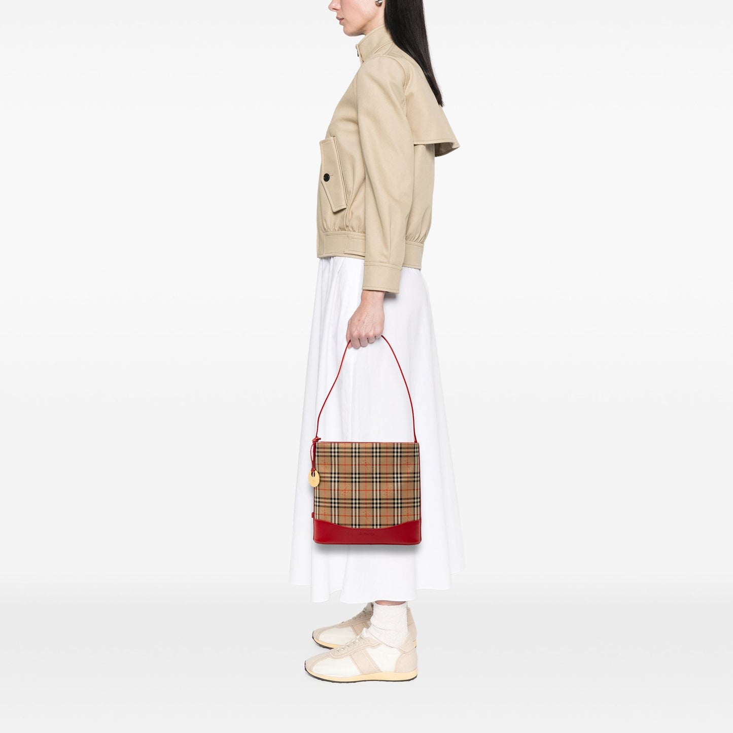 Burberry Haymarket Check Canvas Shoulder Bag