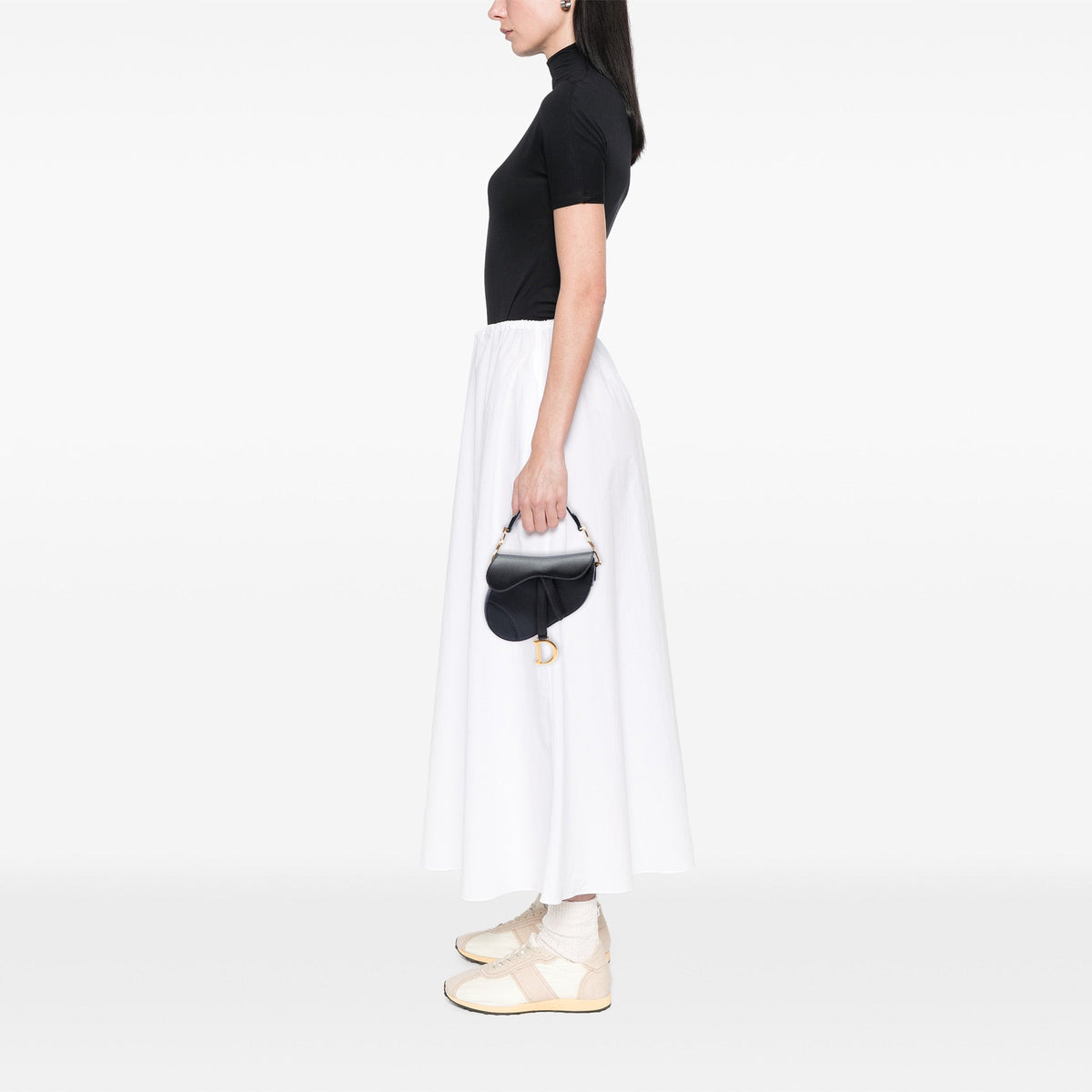 Dior Mini Grained Calfskin Saddle — Black