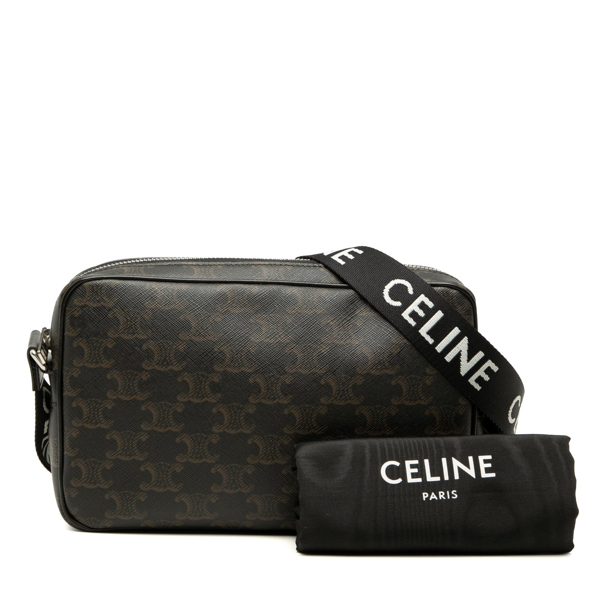 Celine Medium Triomphe Coated Canvas Messenger Bag